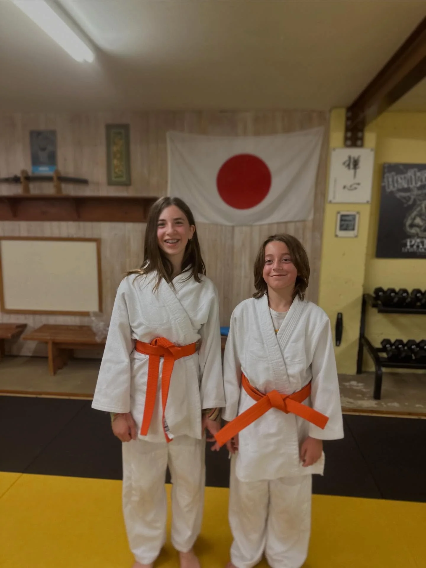 Congratulations to our dojo&rsquo;s very first orange belts! 🧡🥋These two are not only hardworking and dedicated students but also wonderful role models in our kids classes!