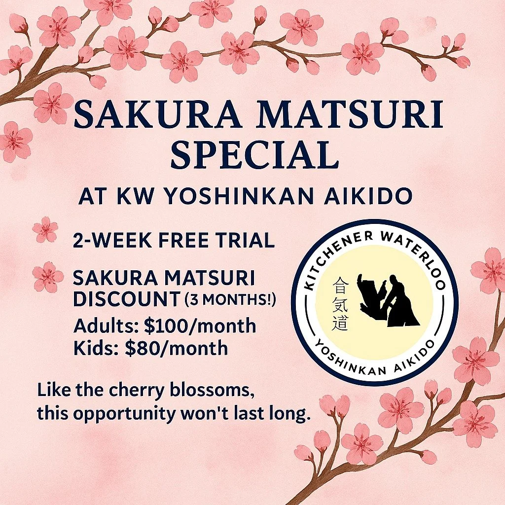 🌸 SAKURA MATSURI SPECIAL 🌸
Spring is a time for renewal&mdash;on and off the mat.
Celebrate cherry blossom season with KW Yoshinkan Aikido and begin your journey in this traditional Japanese martial art.
✨ LIMITED‑TIME SPRING OFFER ✨
✅ 2‑Week FREE 