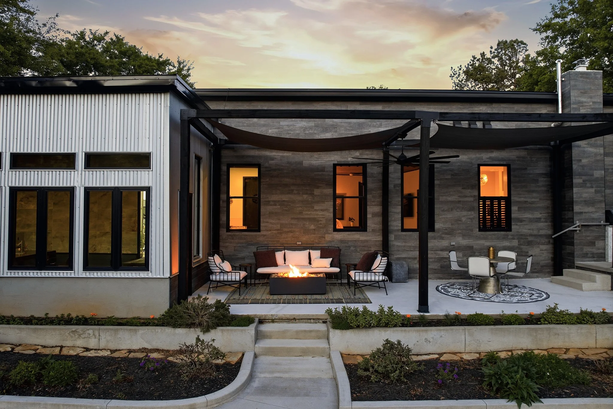 Fire pit at twilight — cozy, dreamy, and simply magical