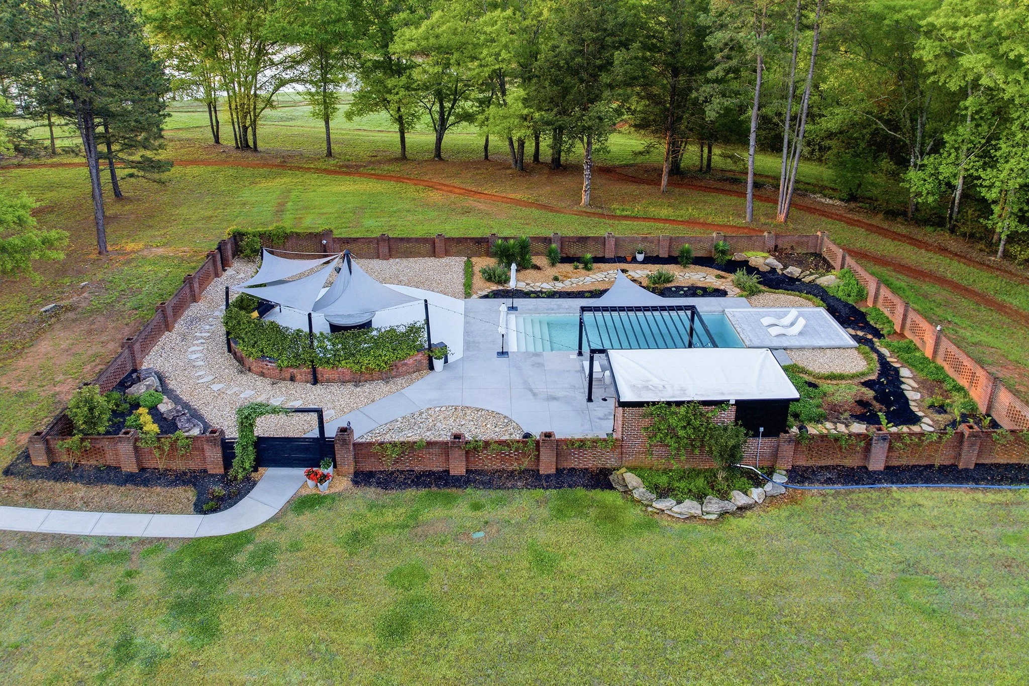 Pool and View of Groomed Trail in Background
