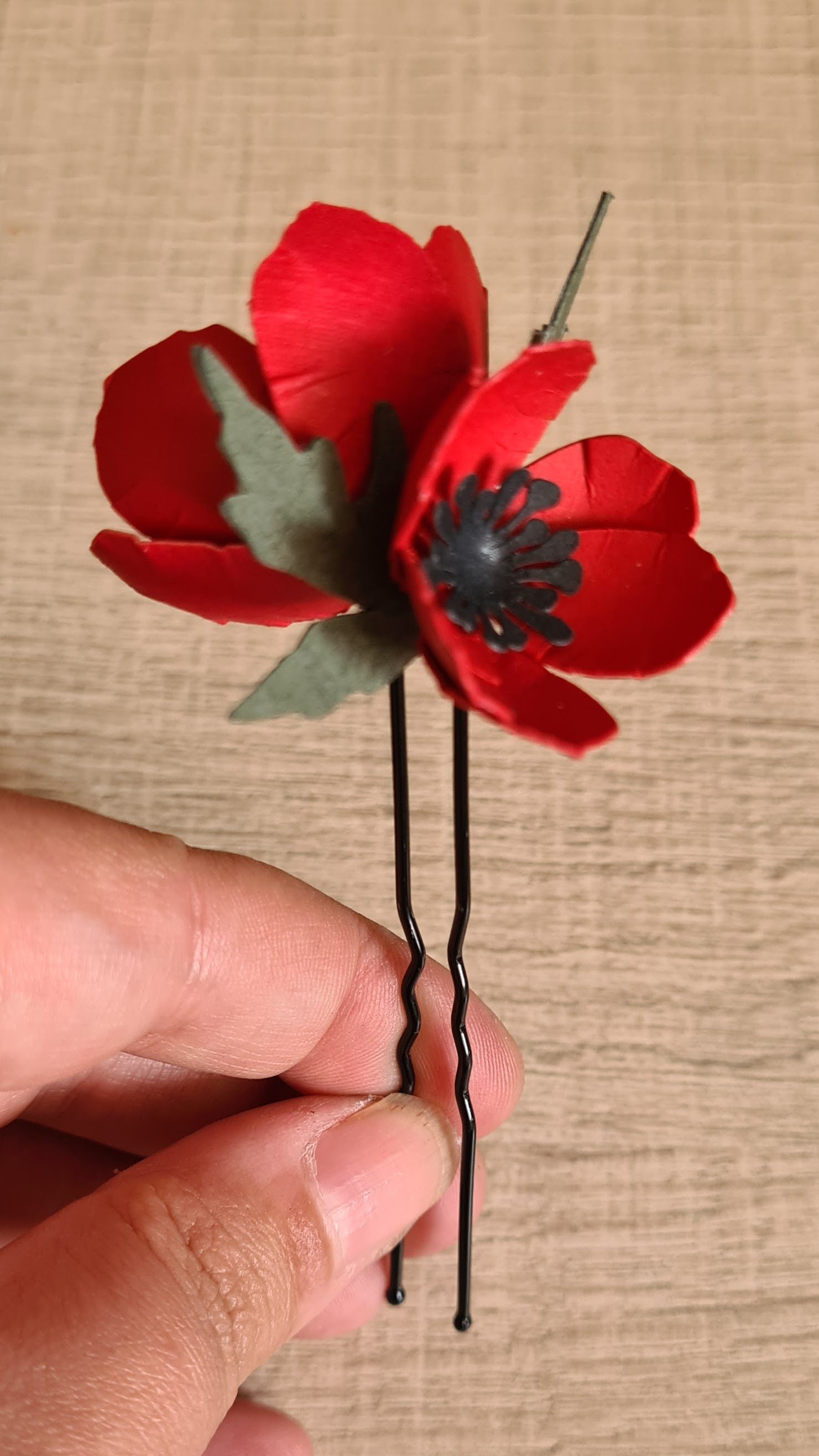 Pince cheveux Coquelicots