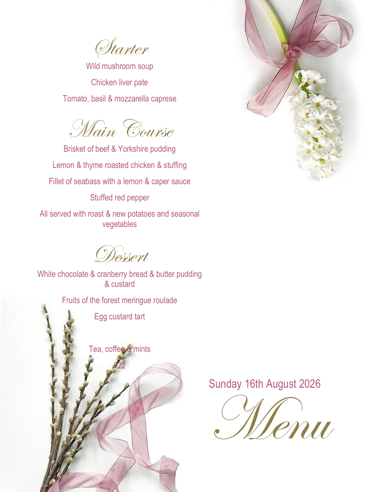 Sunday Lunch 16.8.2026