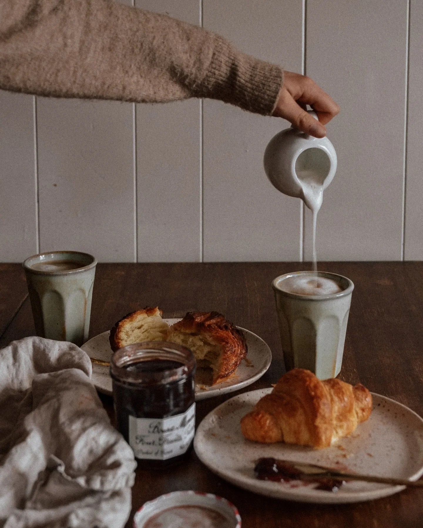 cozy monday pick me up 🥐 what&rsquo;s your go to treat at the start of the week? I hope you&rsquo;re having a good one! #coffee #cozyvibes #slowliving #bookish #cozyaesthetic cozy, coffee, pastries, croissants, salem, massachusetts, witchy, cozy hom