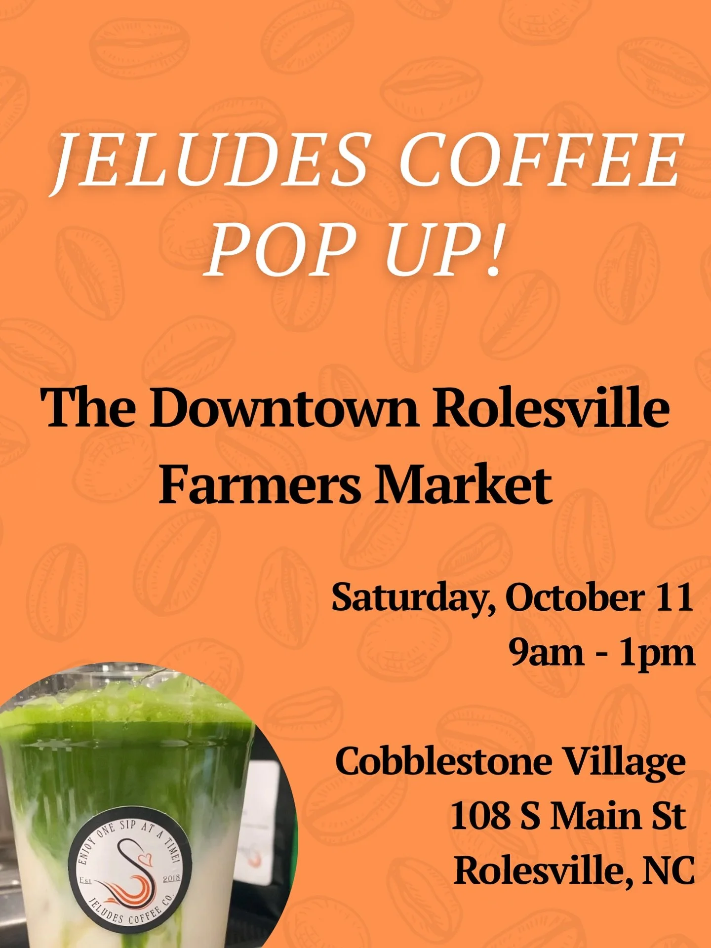 🚨 Upcoming Event! 🚨
Join us this Saturday, October 11th, at the Downtown Rolesville Farmers Market in Cobblestone Village - Rolesville! 🌿☀️

We&rsquo;ll be there from 9 AM - 1 PM serving up delicious espresso drinks ☕️ and freshly roasted coffee t