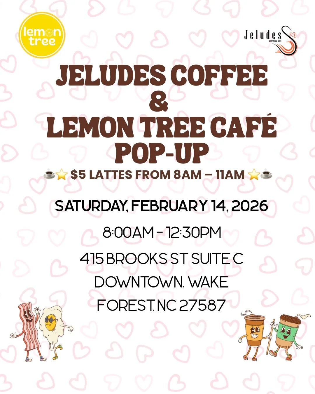❤️Love is in the air!❤️
💕☕️💕Valentine&rsquo;s Day calls for good coffee and good company☕️. Spend your Saturday with Jeludes Coffee at @the_lemon_tree Caf&eacute; enjoying freshly roasted specialty coffee, handcrafted drinks, cozy vibes, and a litt
