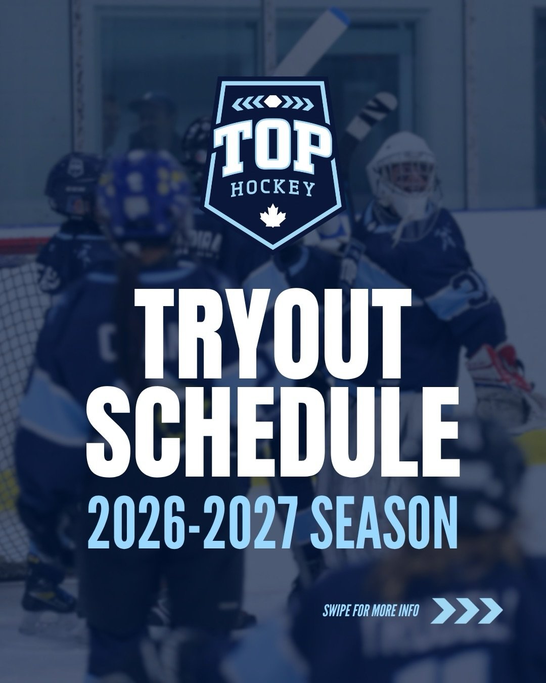 🚨TOP Hockey York Region Rep Teams Tryout Schedule🚨

🏒 U9, U11, and U13 Team Tryouts 
🏒 RSVP at www.york.topsports.ca
🏒 Reach out to tevi@topsports.ca with any questions 

🧊 See you on the ice!