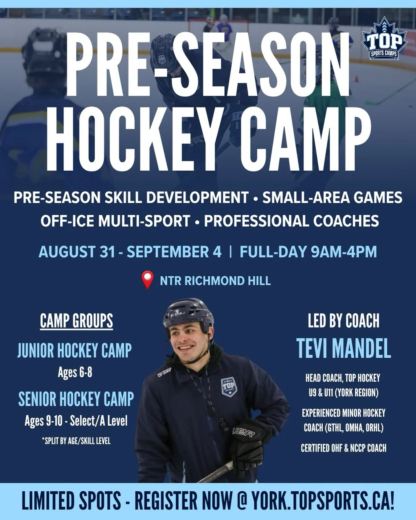 🚨 Introducing our NEW Pre-Season Hockey Camp at National Training Rinks Richmond Hill! 

🏒 This is the perfect place to get back on the ice before the hockey season starts! 

Our team of professional coaches follow curriculum designed by our Techni