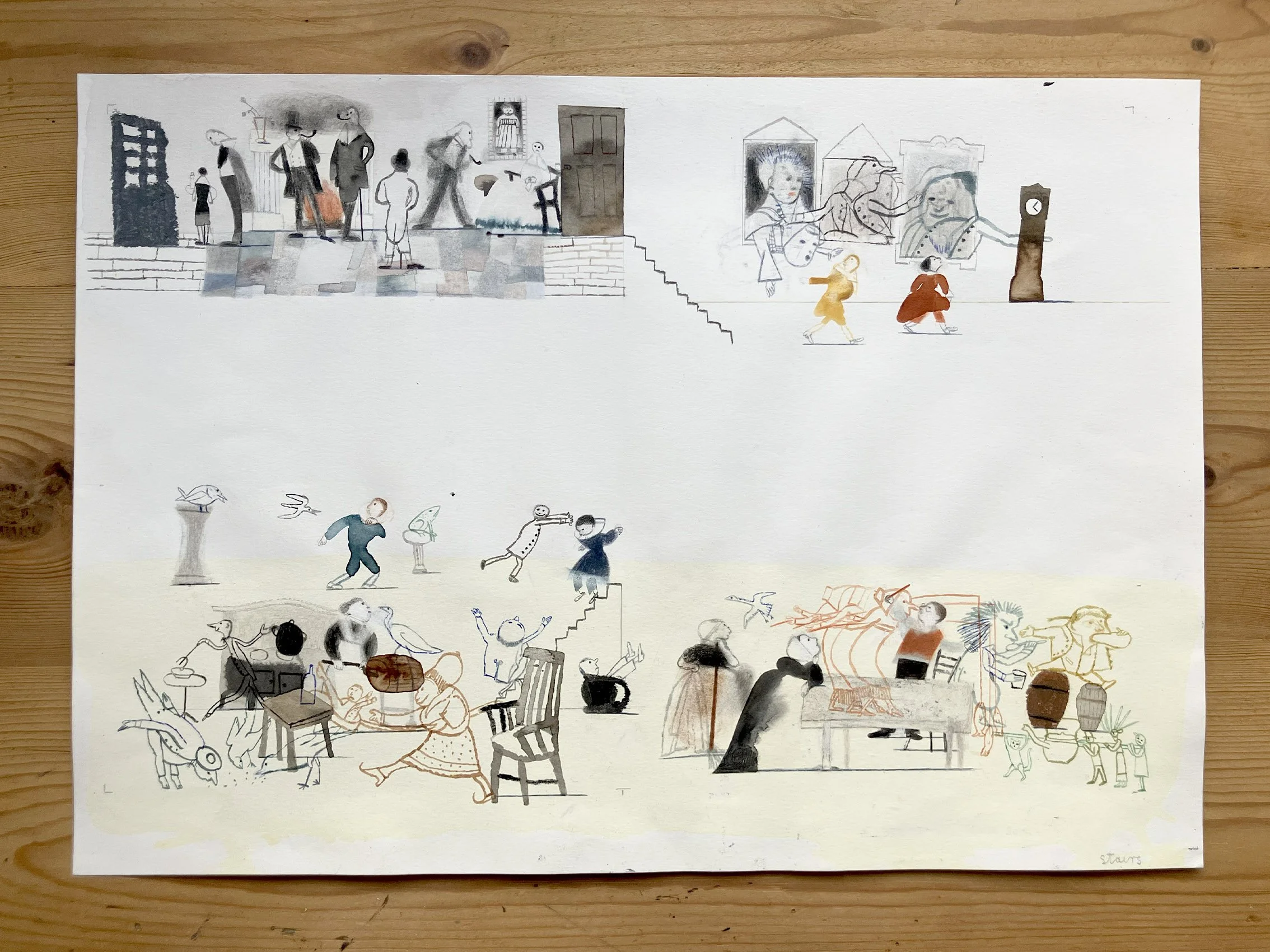 July Lear_aw_0007_It's Much More Amusing Downstairs - 42 x 29.7cm.jpg