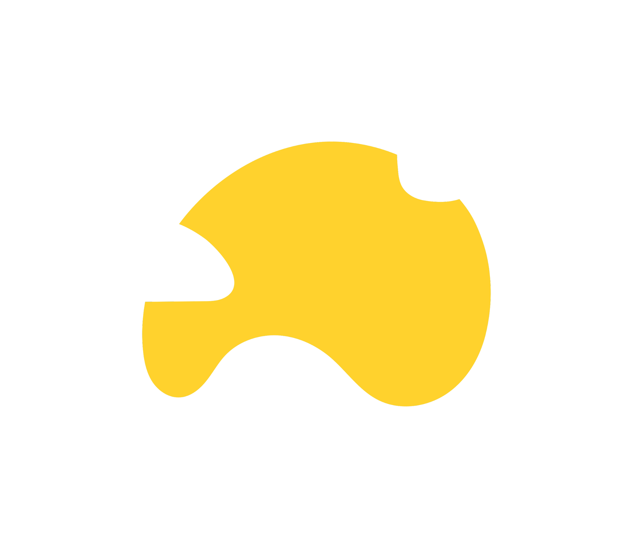 Black background with a yellow Pac-Man character facing right in the lower half of the image.
