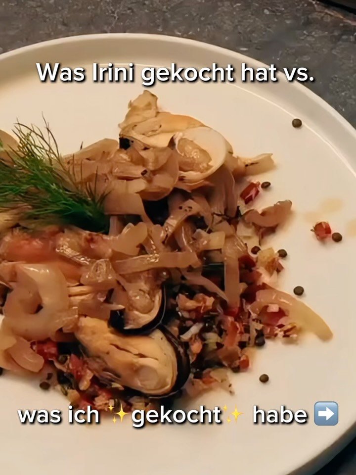 Was Irini in der Cooking Academy gekocht hat vs was @tiesanatas und ich w&auml;hrend der Dreharbeiten gekocht haben.. 🫡🫡

#setlife #series #schauspiel