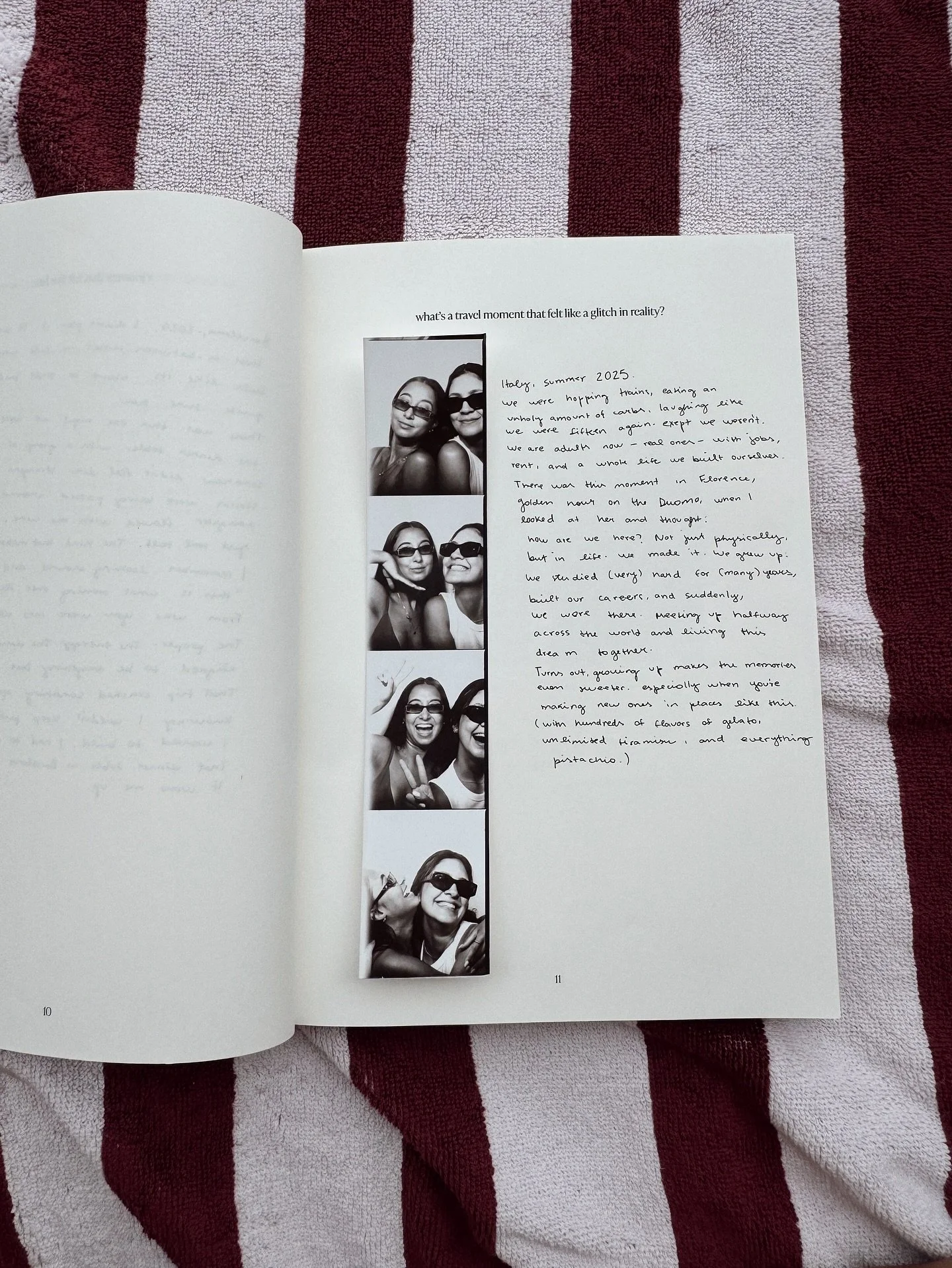 terrible handwriting because i wrote this poolside, sitting all wrong on a lounge chair, with tears in my eyes &mdash; which feels very on brand because besides eating pasta, i think what we did most in italy was cry.

happy tears. grateful ones.

th