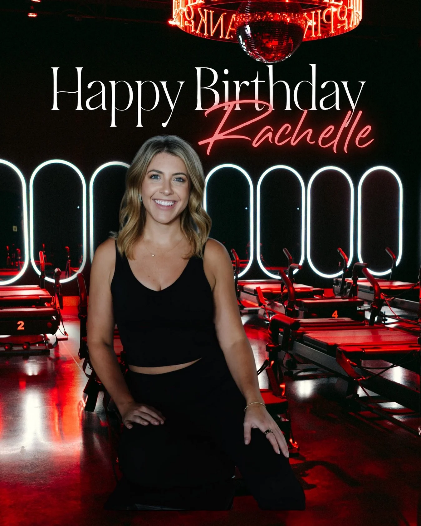 Happy Birthday to our newest POWERHOUSE , Rachelle! 

With her background in teaching reformer, she brings the perfect mix of challenging flow + energy to every class, and we are so lucky to have her on the team. 🪩✨

We can&rsquo;t wait for everyone