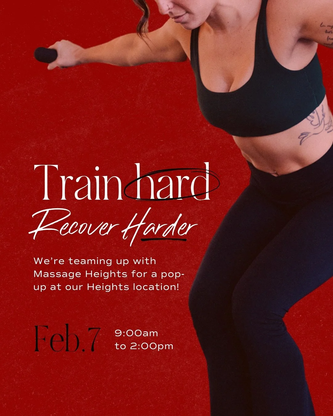 Recovery lovers, this one&rsquo;s for you 😌✨

We&rsquo;re teaming up with Massage Heights @massageheights_vanderbilt for a pop-up at our Heights location on February 7 from 9&ndash;2PM. Come move with us, then chat all things massage, recovery, and 