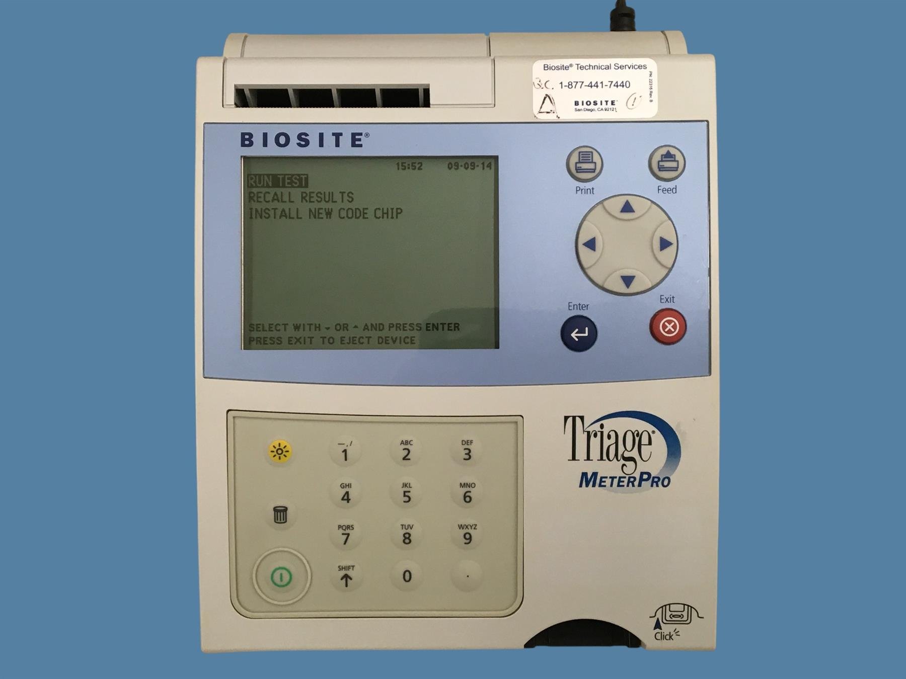 BioSite Alere Triage MeterPro Immunoassay Analyzer 55070 w/ QC Device, Pwr Cable