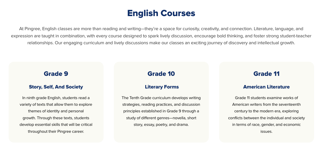 Creating a clear pathway in the minds of prospective families alleviates the "what's next?" feeling when comparing independent secondary schools.