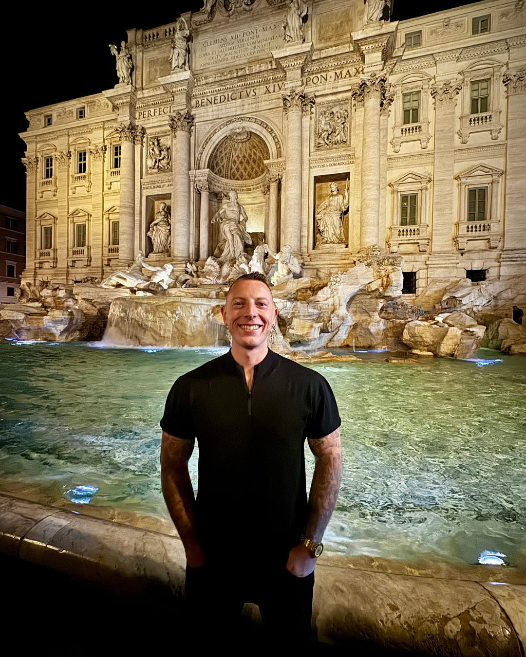 man, fountain