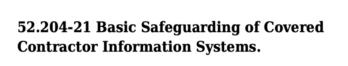 Basic Safeguarding of Covered Contractor Information Systems