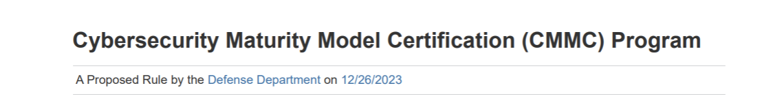 Federal Register - CMMC Program Proposed Rule