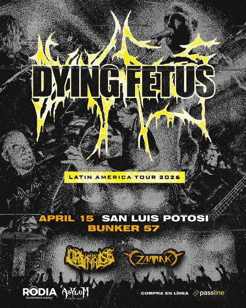Dying Fetus traerá su brutalidad a San Luis Potosí en el marco de su gira Latinoamericana 2026