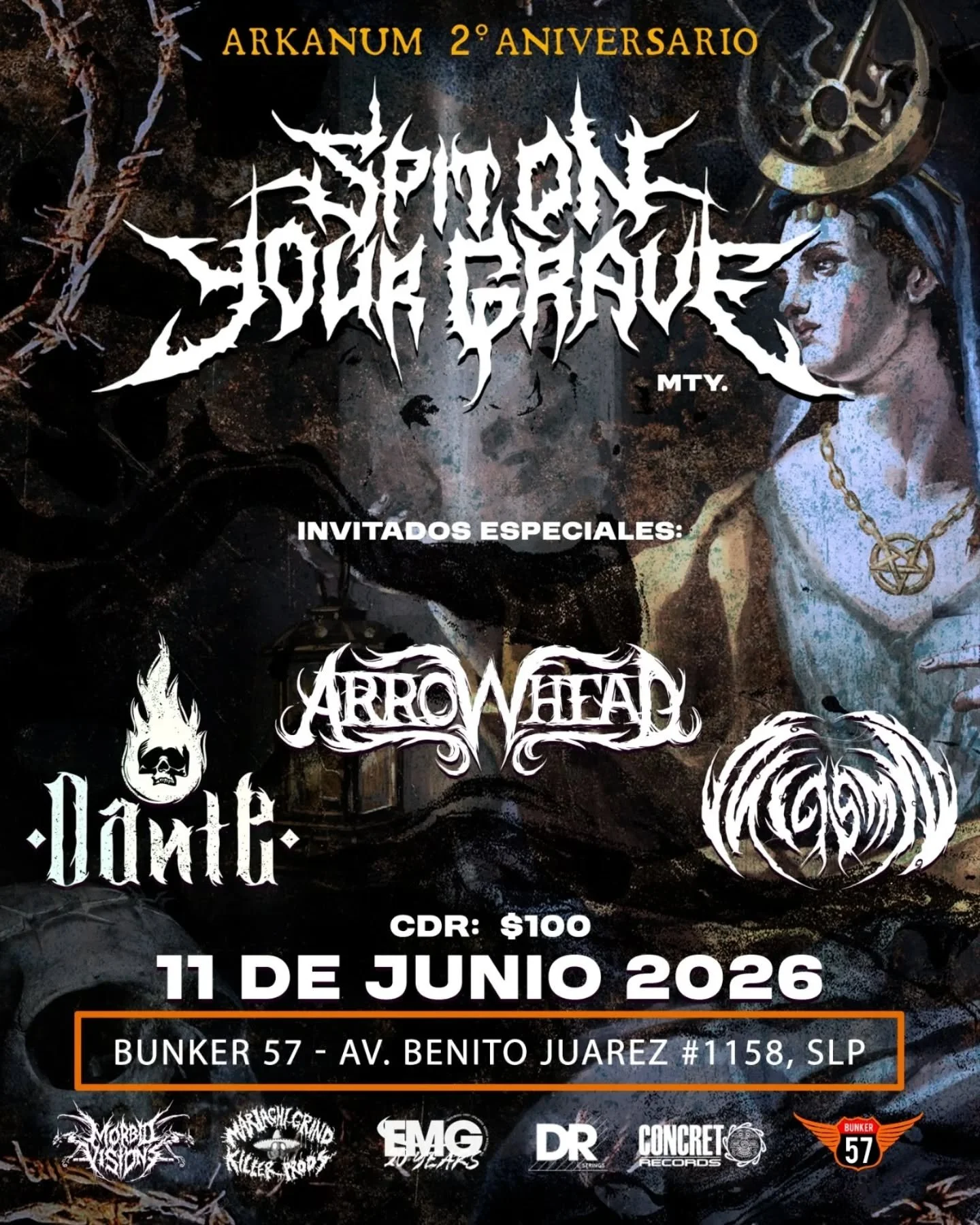 Spit On Your Grave llegará a San Luis Potosí como parte del segundo aniversario de “Arkanum”