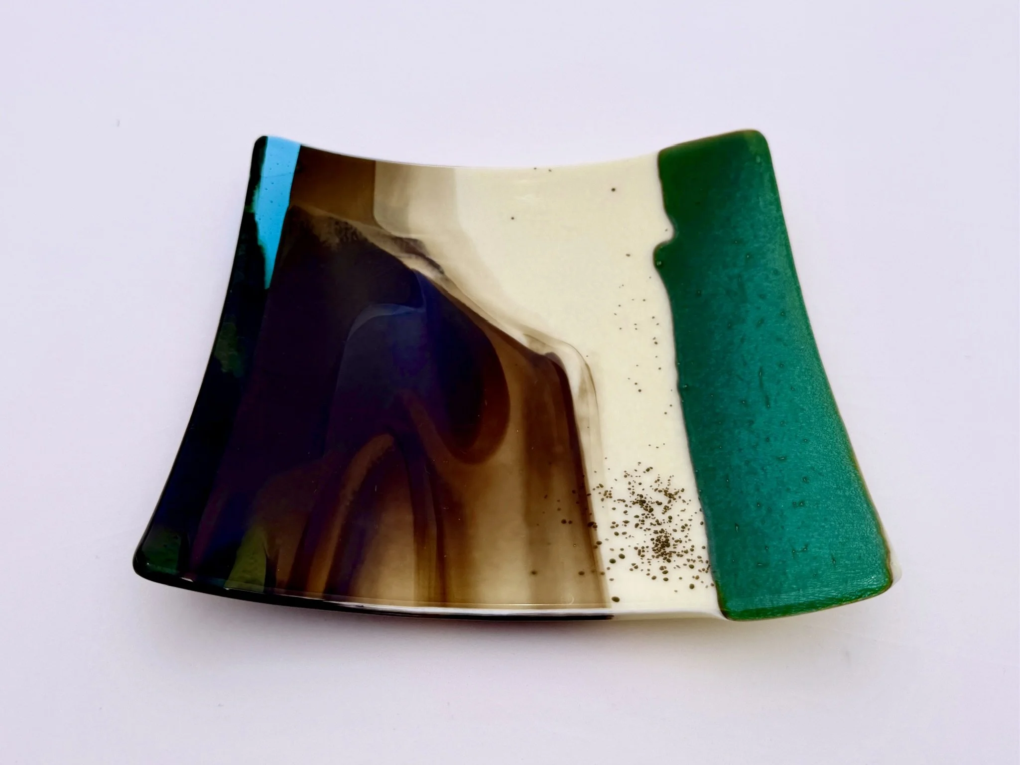25 - CEREMONIAL  GLASS  PLATE  10"x 10"  Food Safe