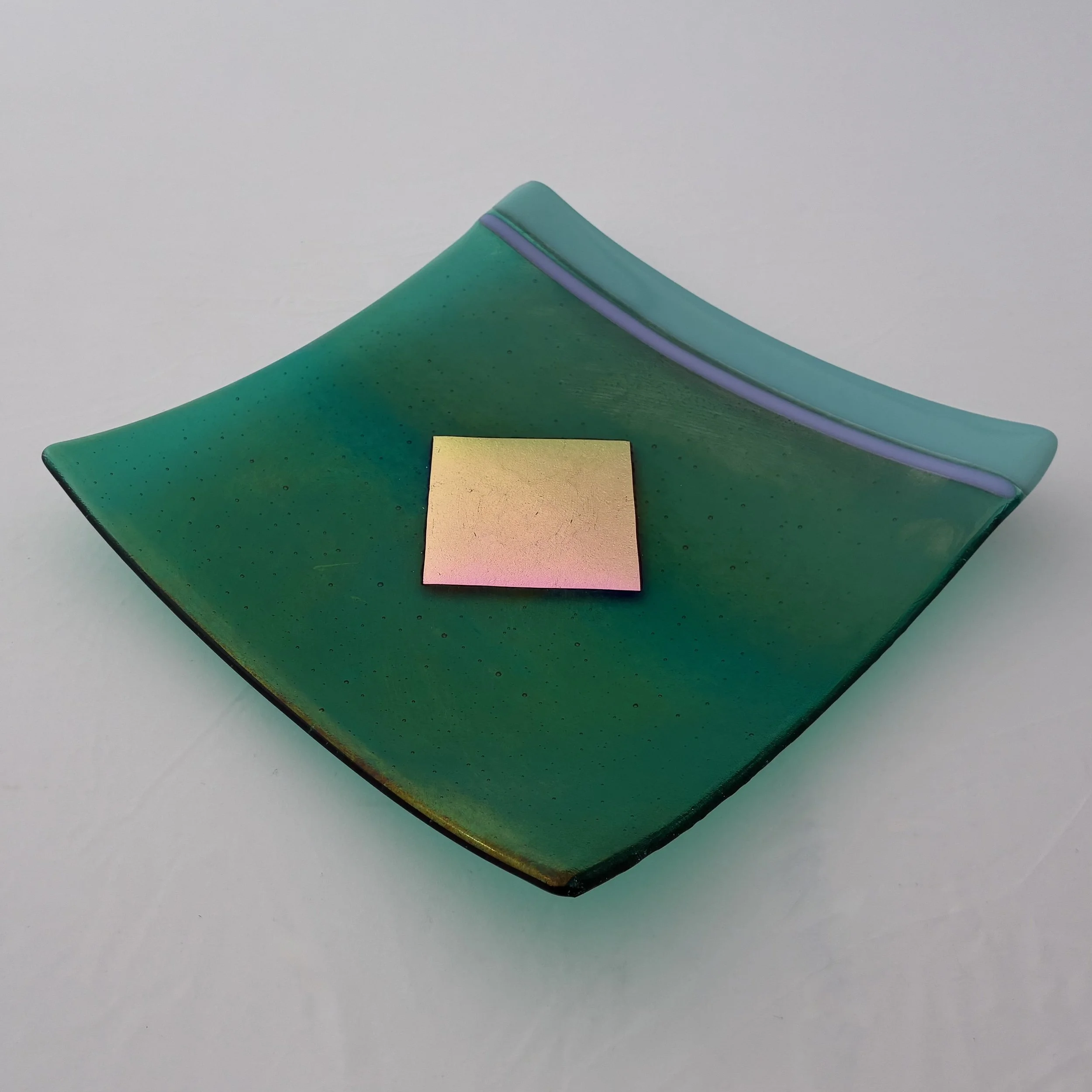 7 - GLASS PLATTER,  12"x 12"  SOLD