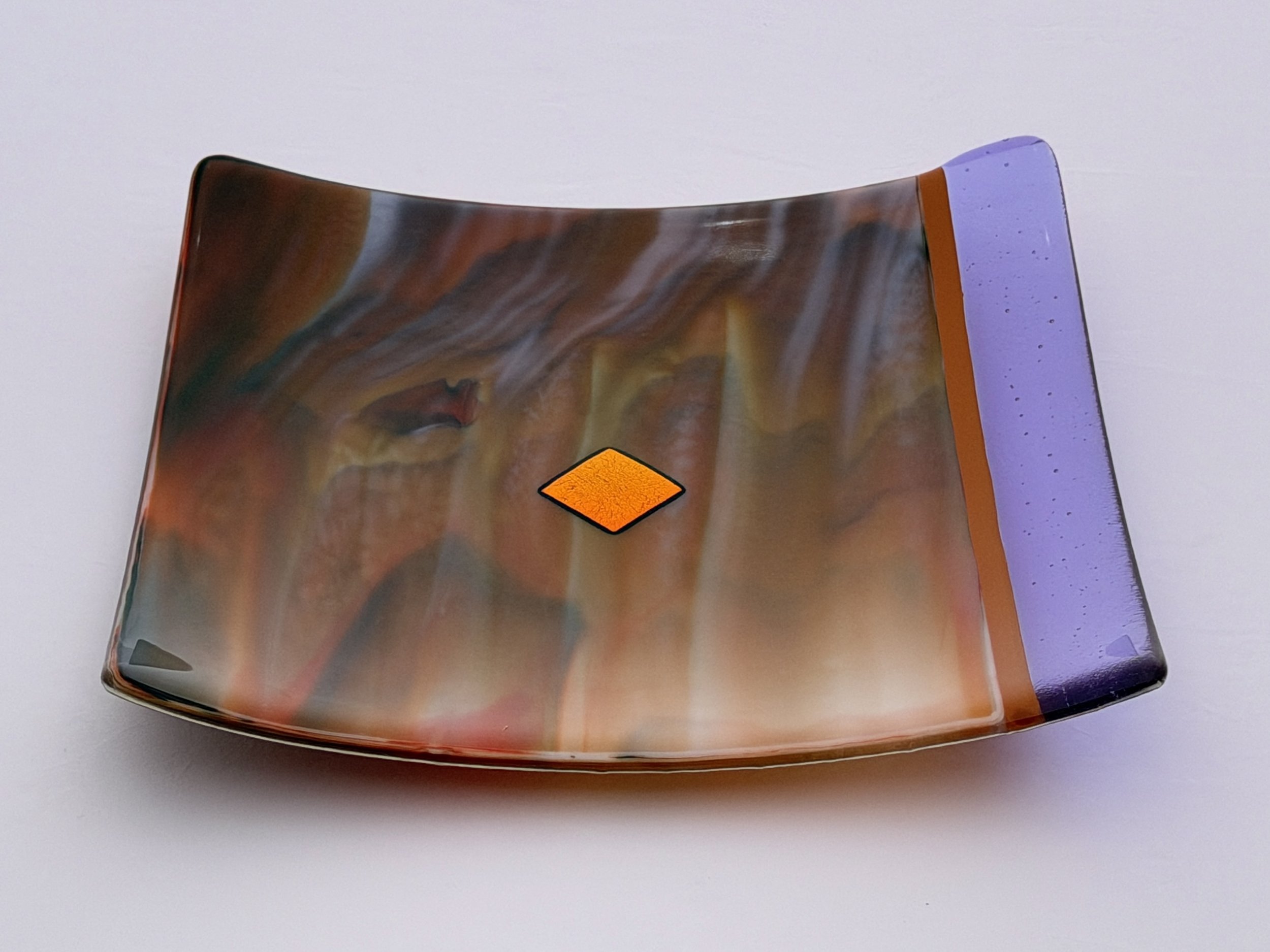 6 - GLASS PLATTER,  12"x 12"  Decorative