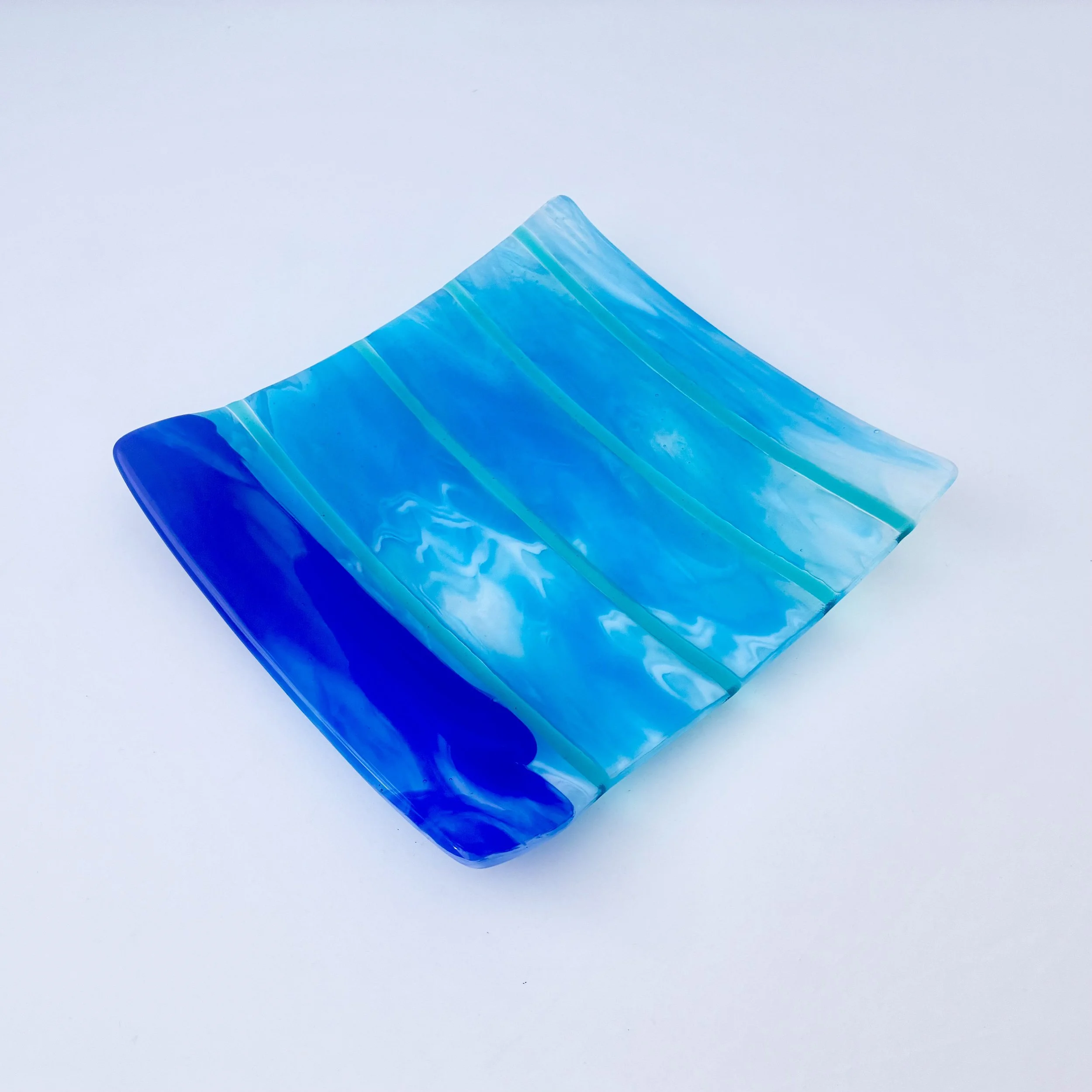28 - CEREMONIAL  GLASS  PLATE  10"x10  SOLD