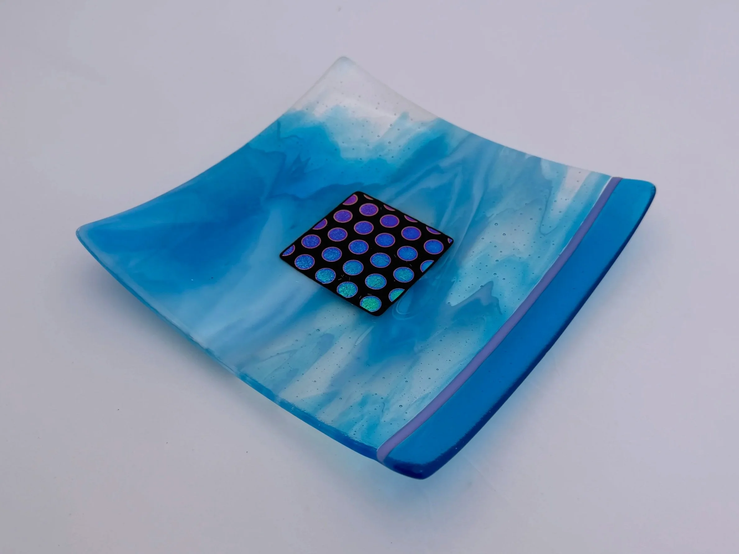 11 - CEREMONIAL  GLASS  PLATE  10"x 10"  Decorative