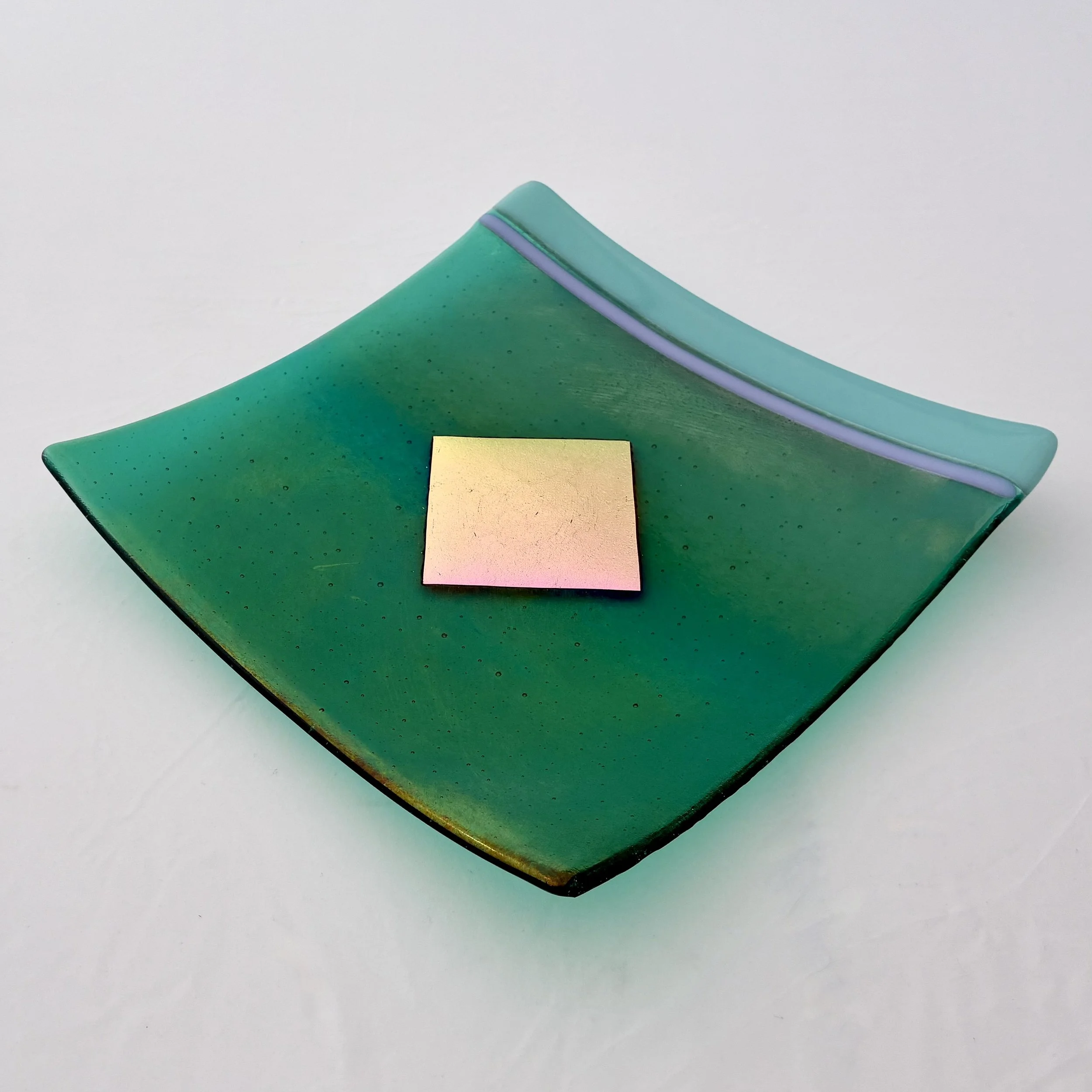 7 - CEREMONIAL  GLASS  PLATE  10"x 10"  SOLD