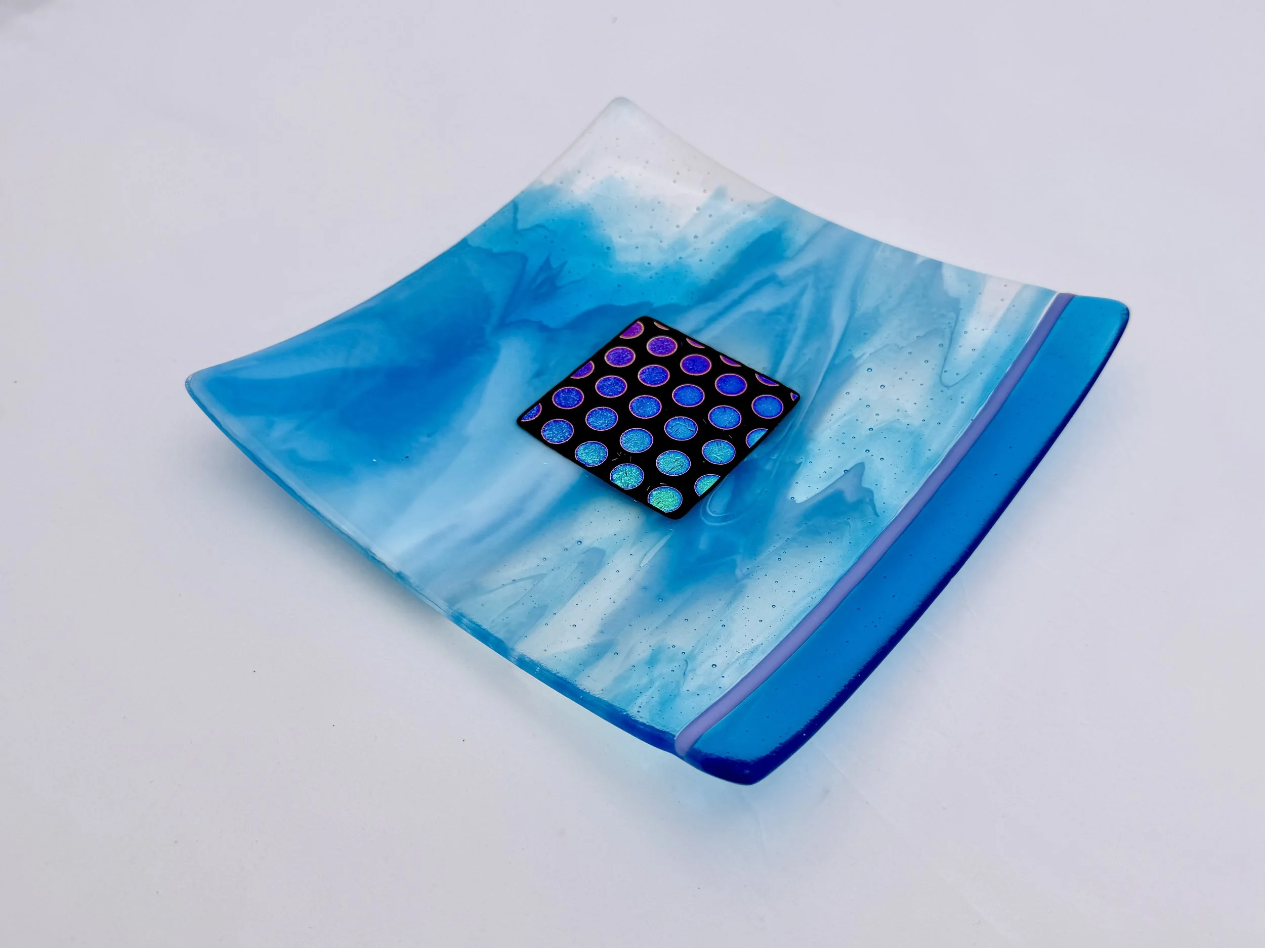 11 - CEREMONIAL  GLASS  PLATE  10"x 10"  SOLD