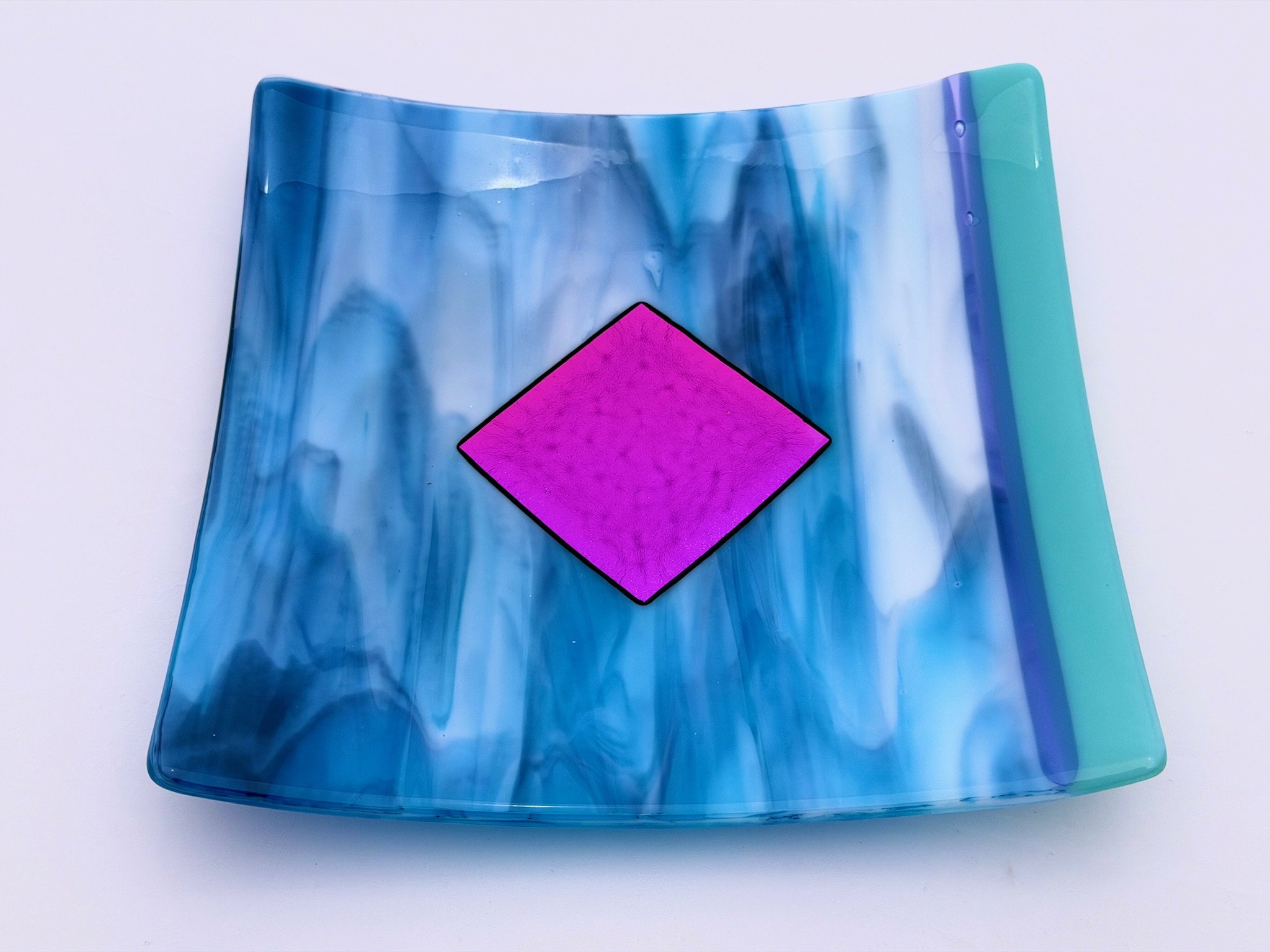 16 - GLASS PLATTER,  12"x 12"  Decorative