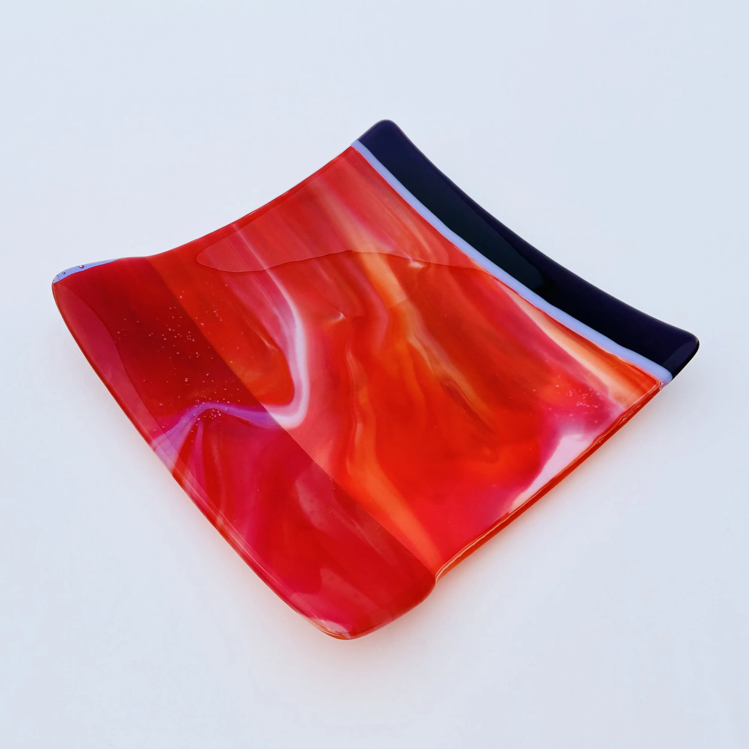 22 - CEREMONIAL  GLASS  PLATE  10"x 10"  Food Safe