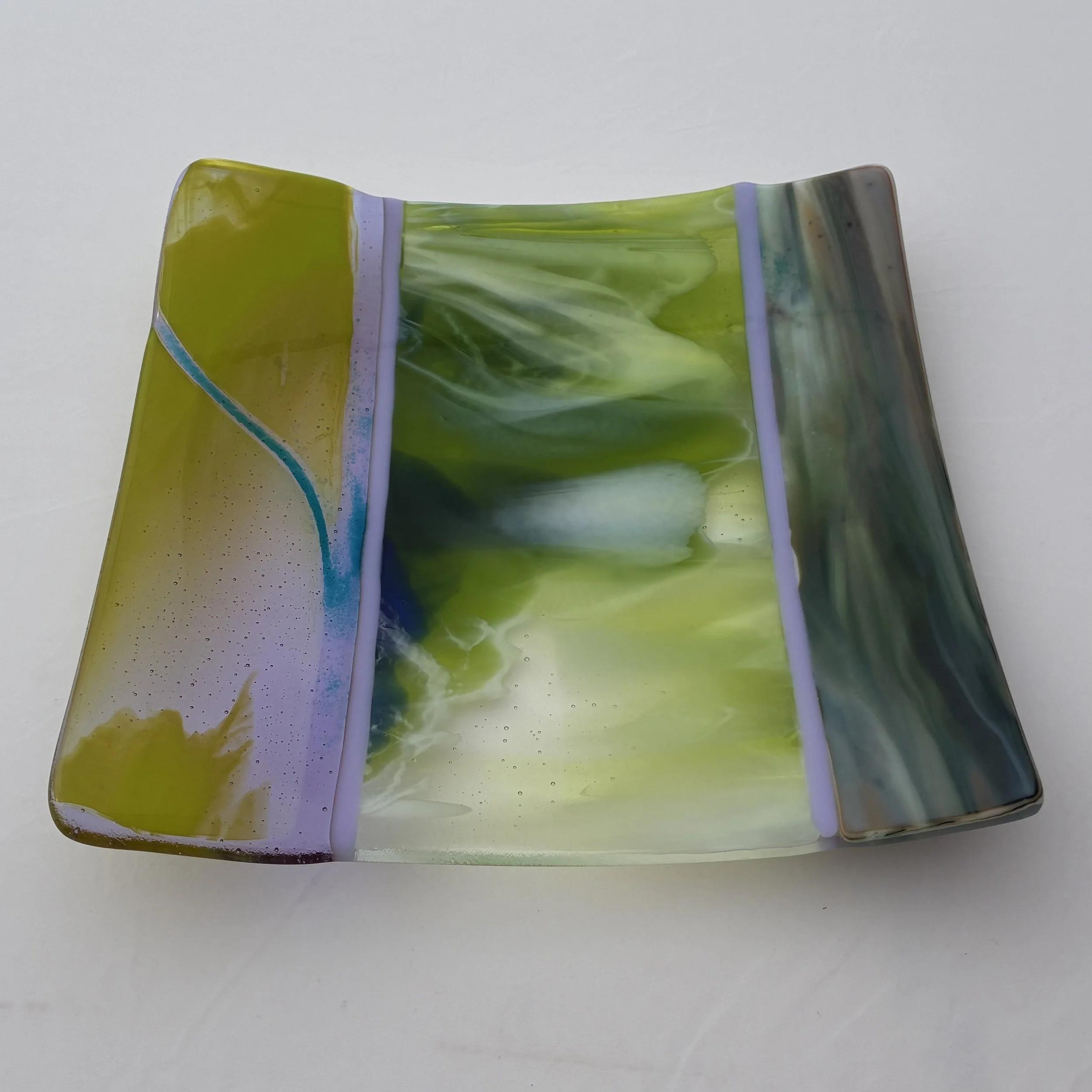 14 - GLASS PLATTER,  12" x 12"  SOLD