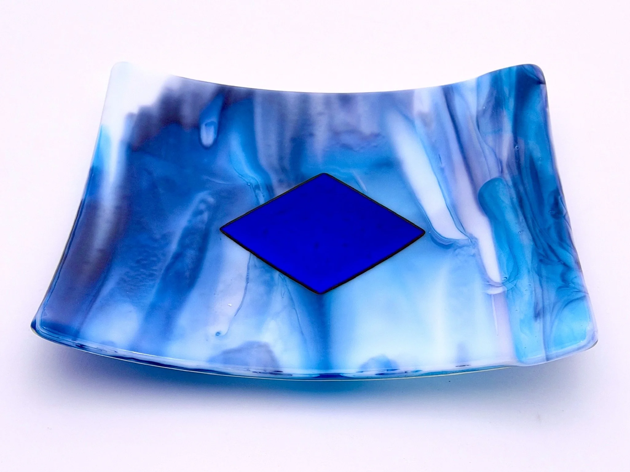 12 - CEREMONIAL  GLASS  PLATE  10"x 10"  Decorative