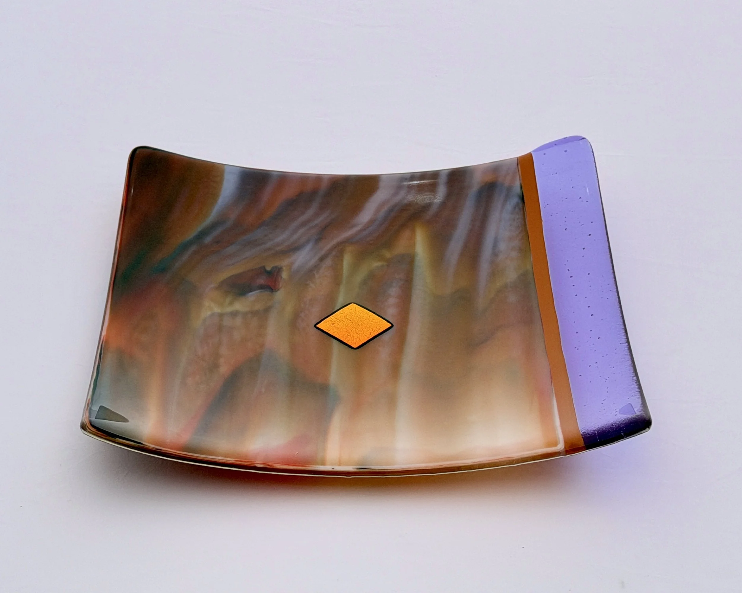 6 -CEREMONIAL  GLASS  PLATE  10"x 10"  Decorative