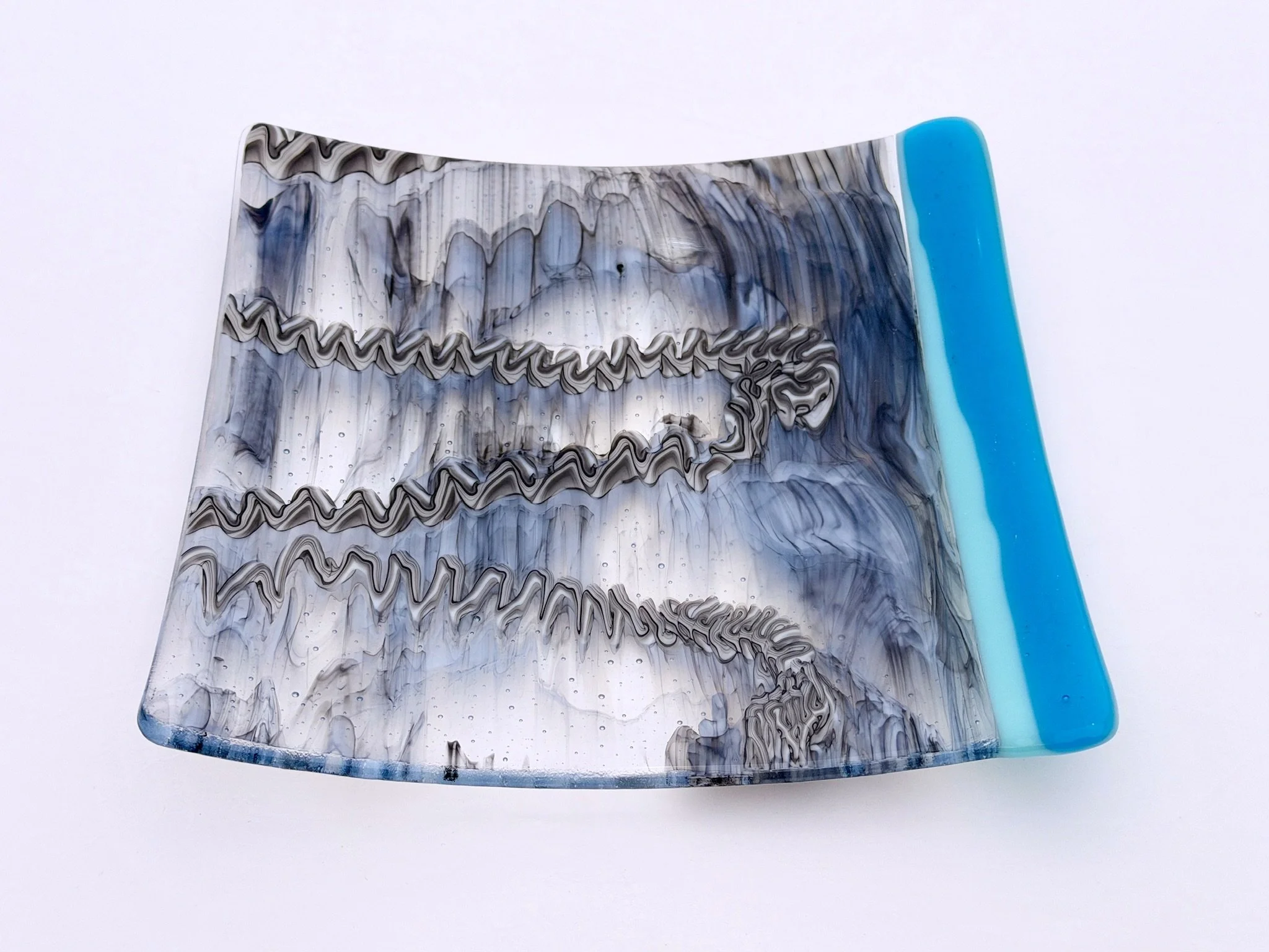 26 - CEREMONIAL  GLASS   PLATE  10"x 10"  Food Safe