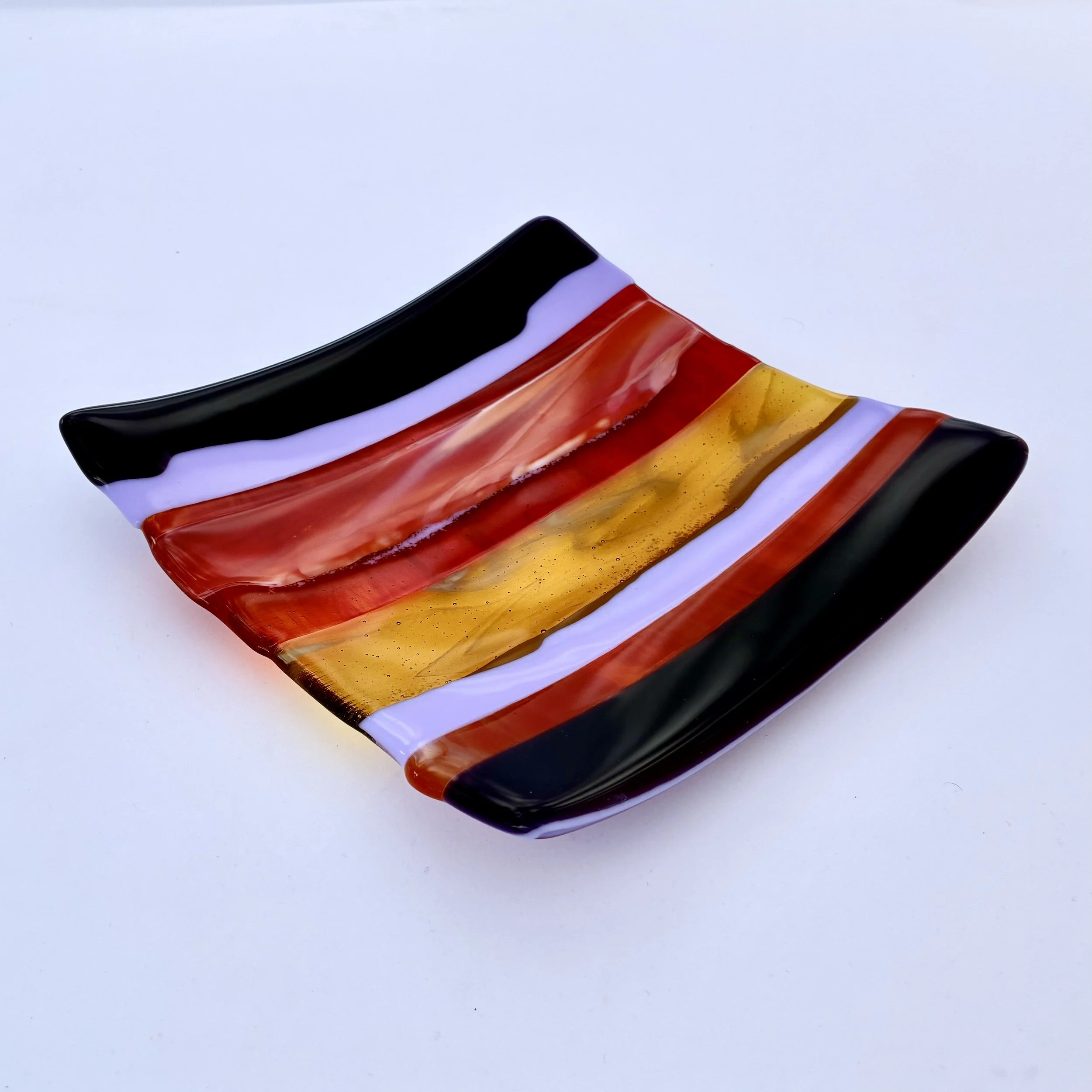 37- CEREMONIAL  GLASS  PLATE  10" x 10" Food Safe