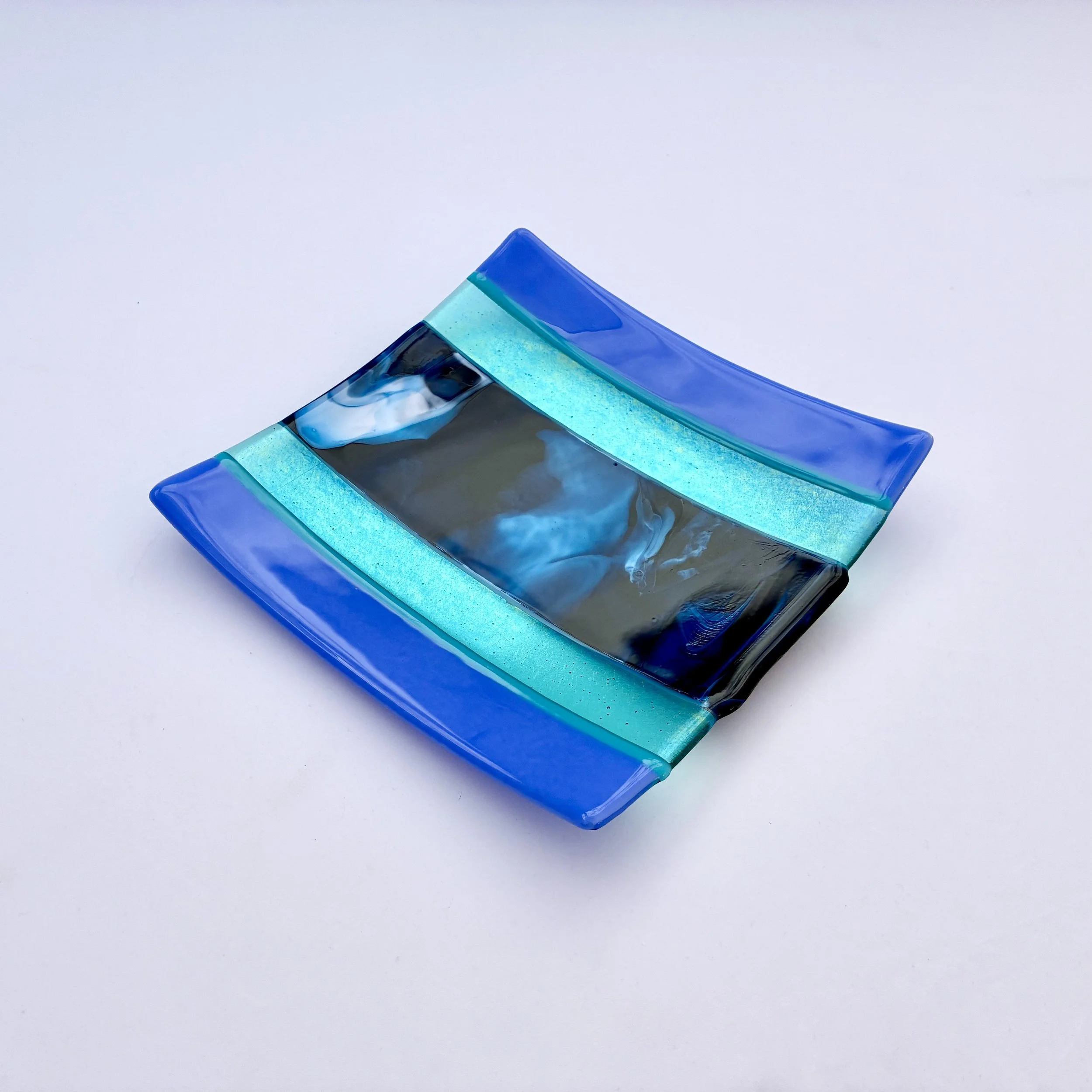 49 - CEREMONIAL  GLASS  PLATE 10" x 10" Food Safe