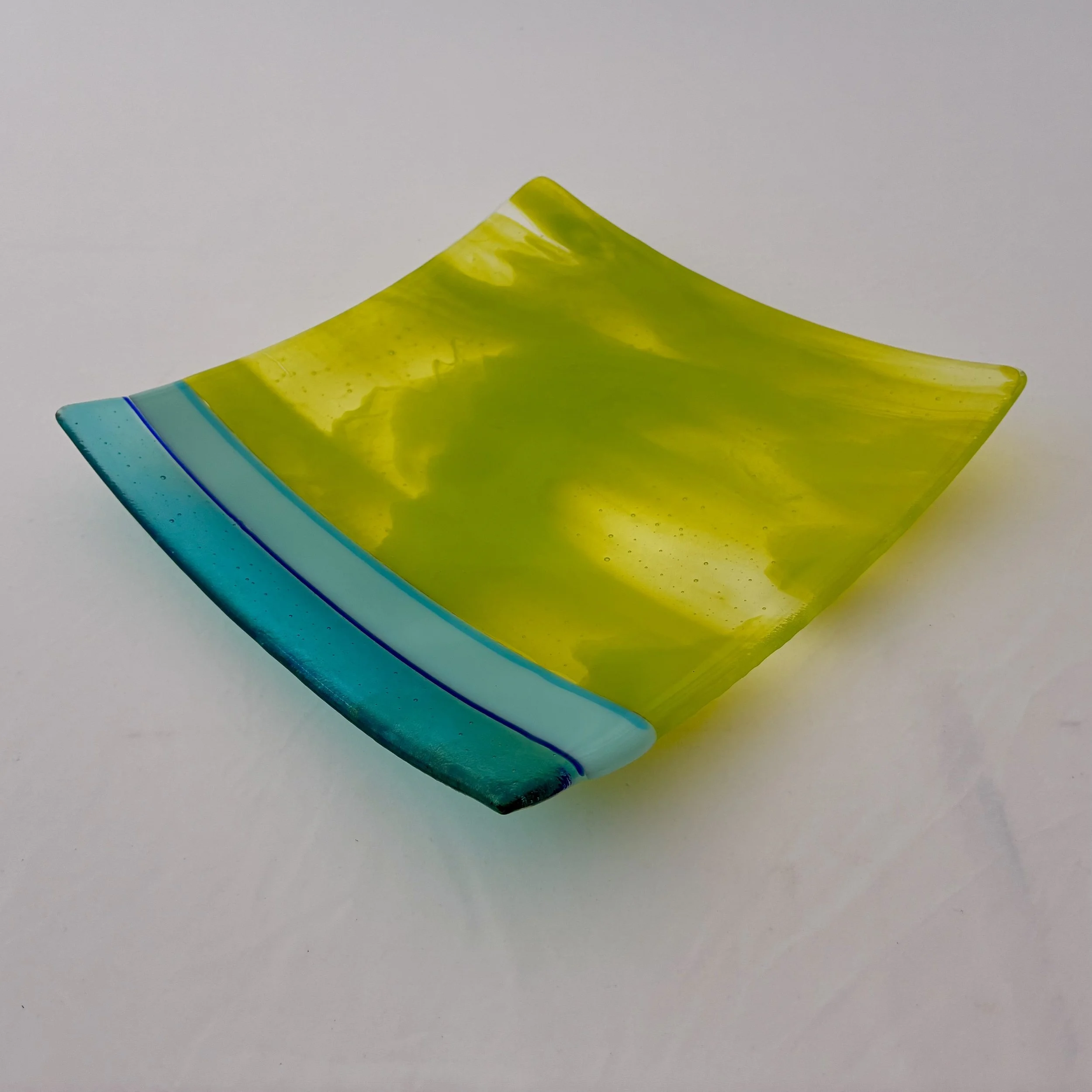 15 - GLASS PLATTER,  12"x 12"  Decorative