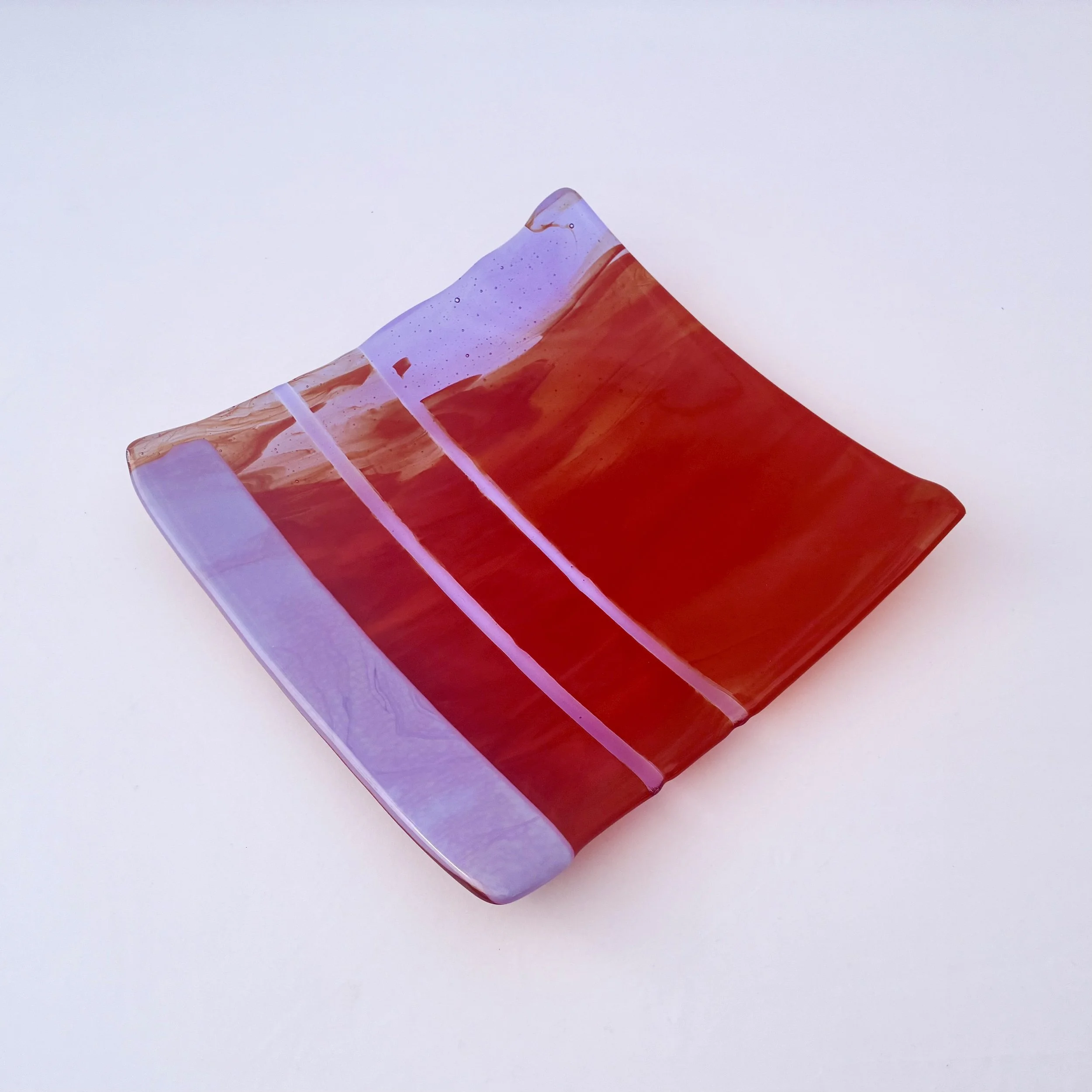 29 - CEREMONIAL  GLASS  PLATE  10"x 10" Food Safe