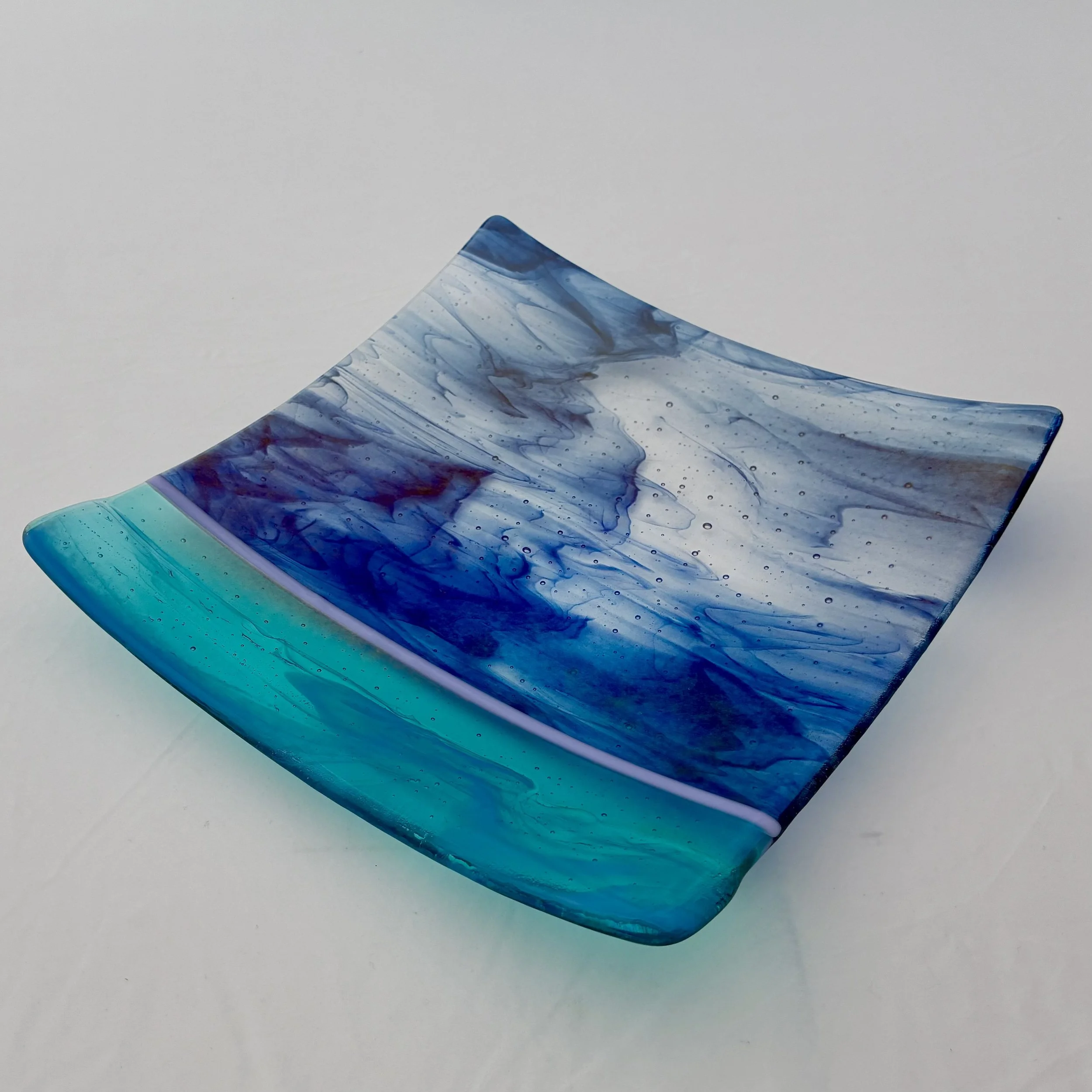 3 - GLASS PLATTER,  12"x 12"  Food Safe