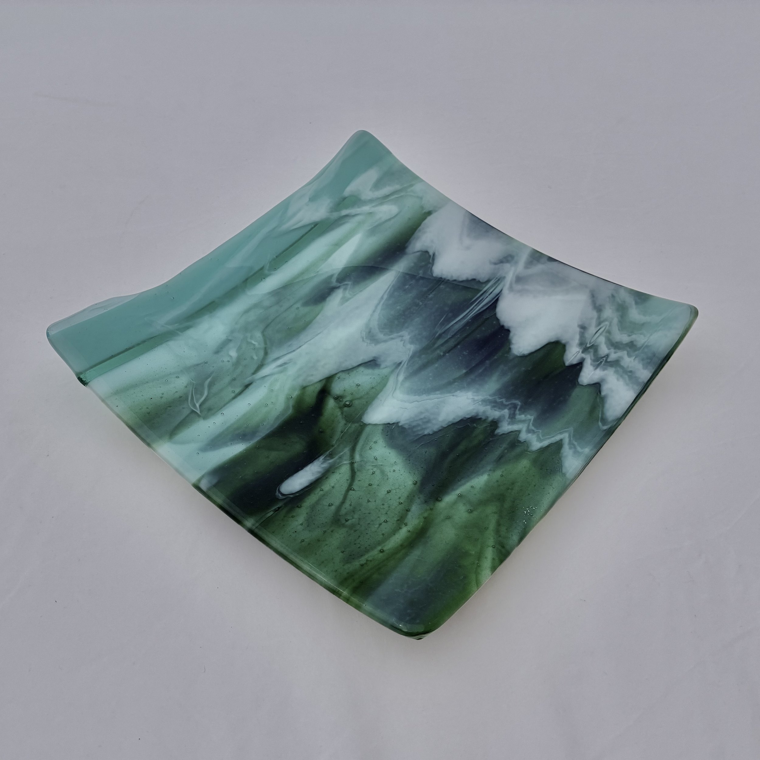 34 - CEREMONIAL  GLASS  PLATE  10" x 10" Food Safe