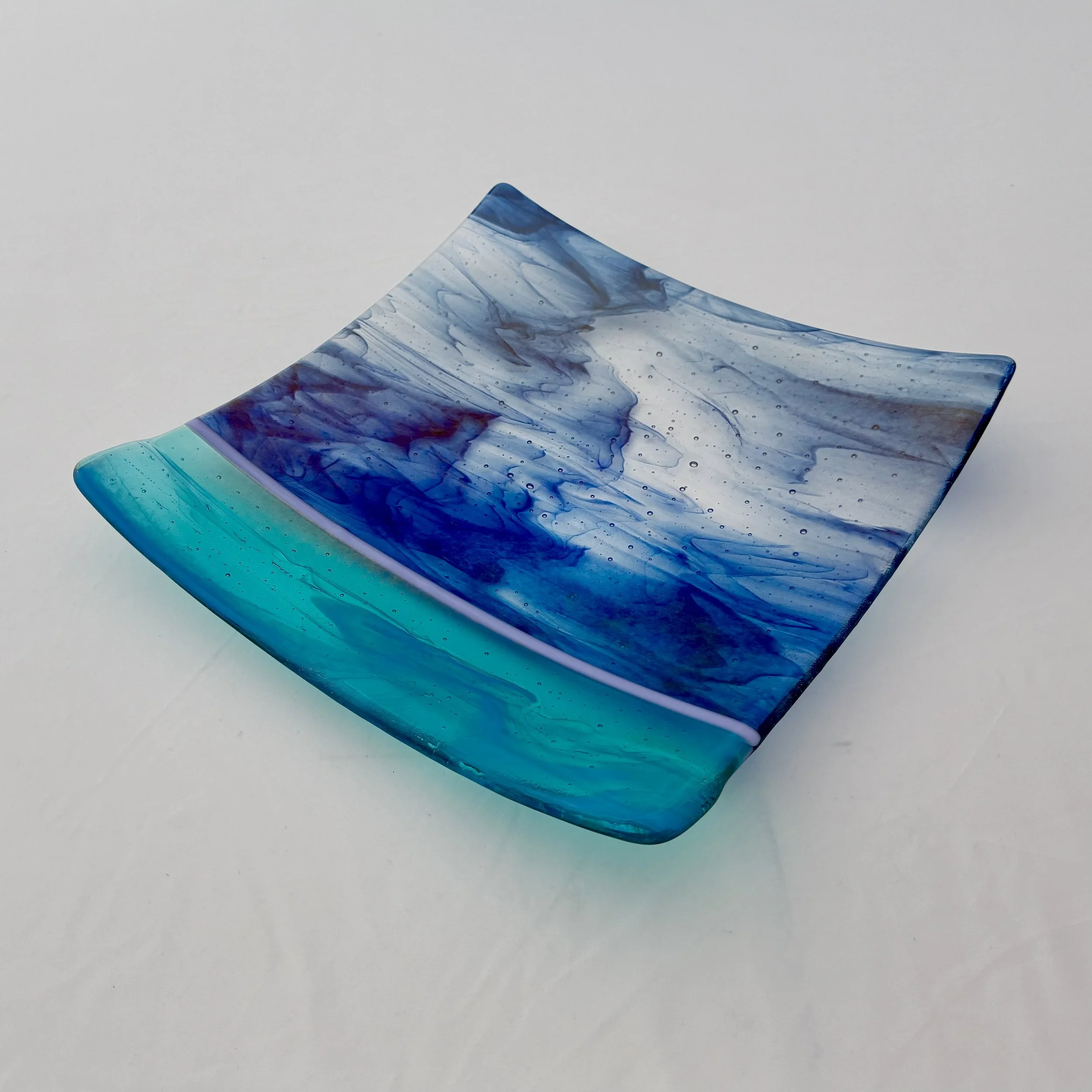 3 - CEREMONIAL  GLASS  PLATE 10"x 10"  Food Safe