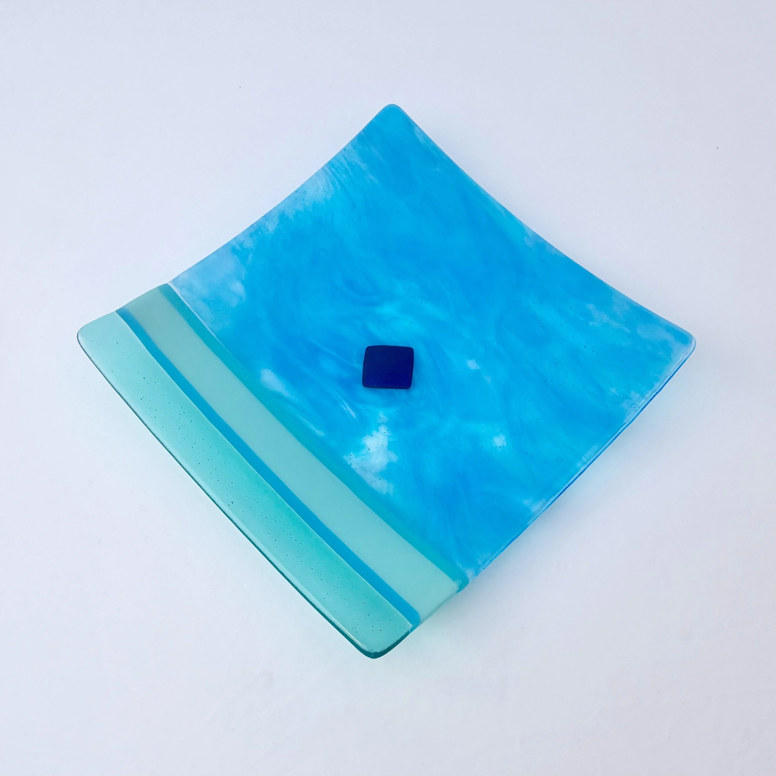 32 - CEREMONIAL  GLASS  PLATE  10"x 10"  SOLD