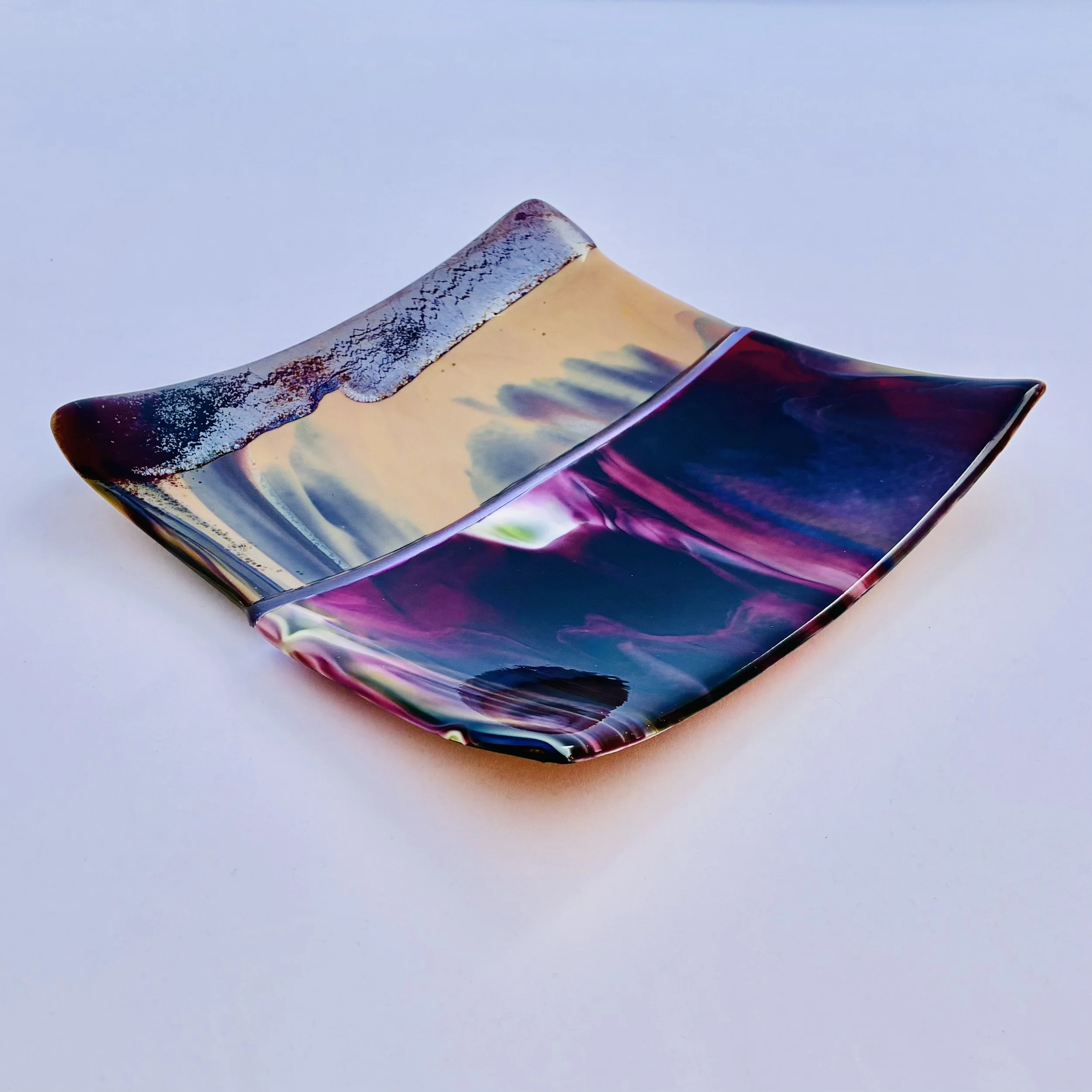 50- CEREMONIAL  GLASS  PLATE 10" x 10" Food Safe