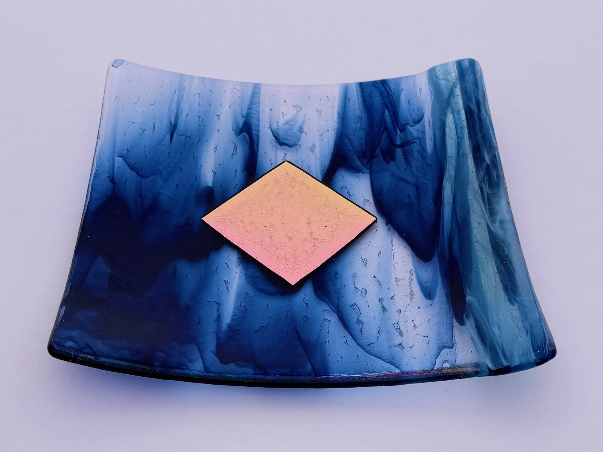 18 - CEREMONIAL  GLASS  PLATE  10"x 10"  Decorative