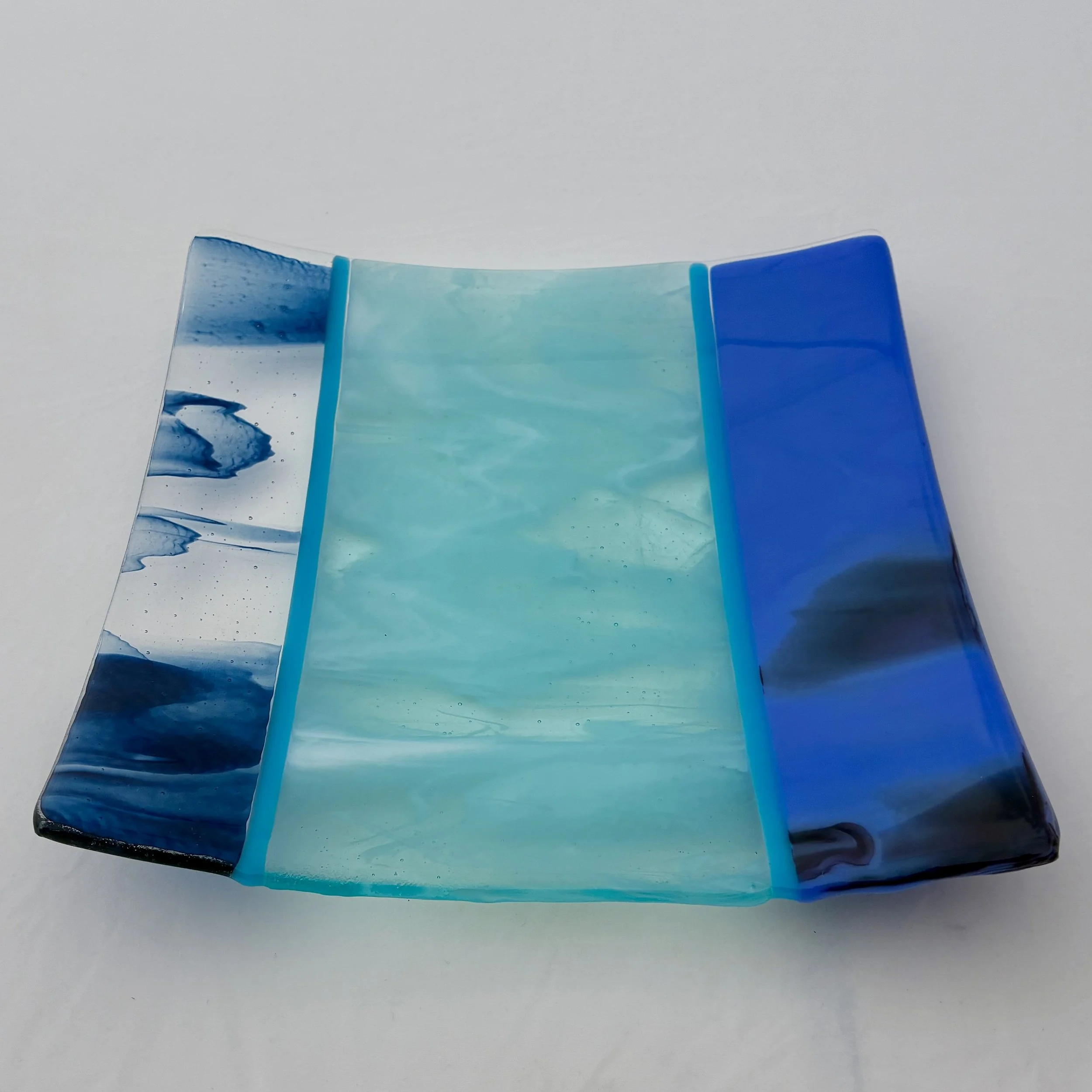 2 - GLASS PLATTER,  12'x12"  Food Safe