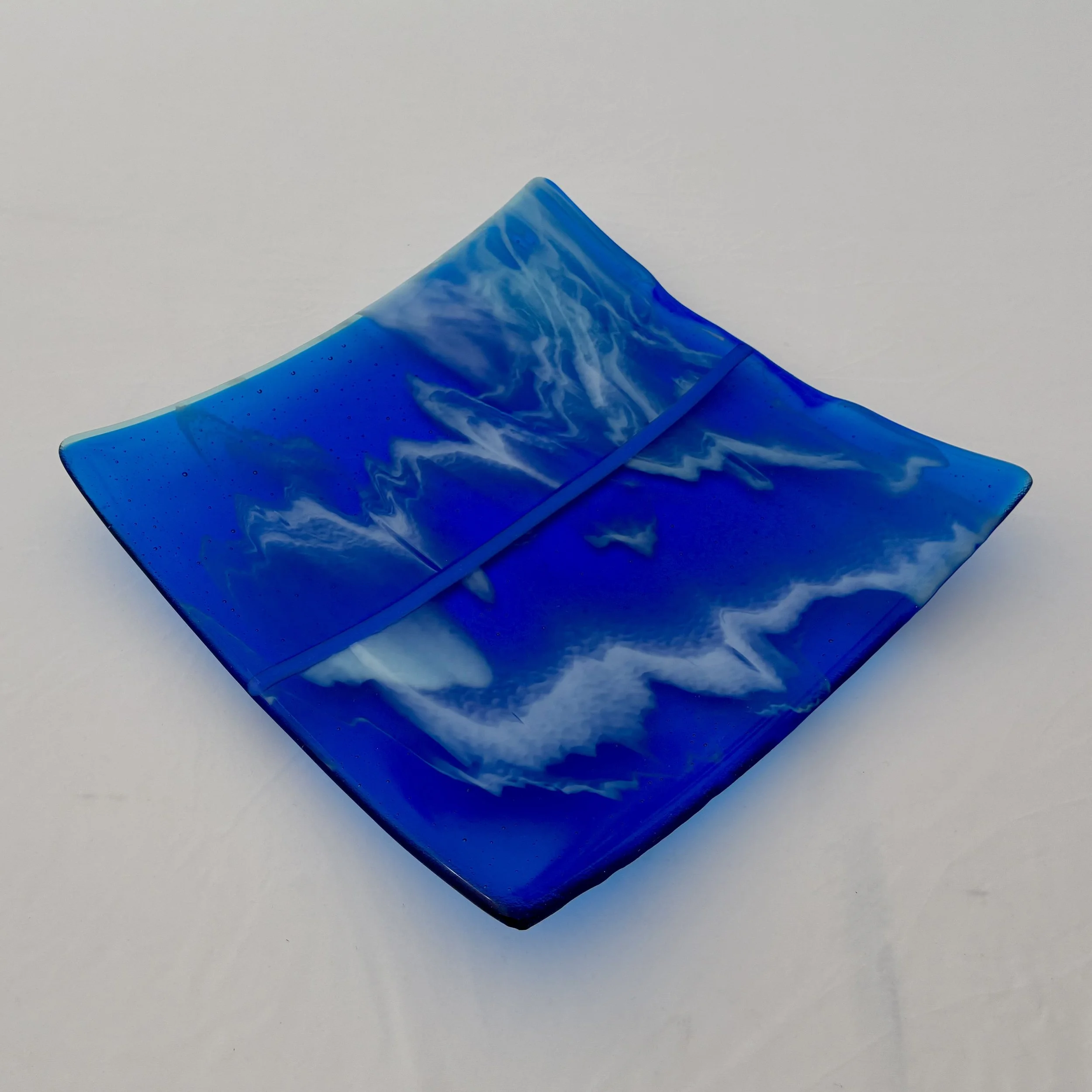 8 - GLASS PLATTER,  12"x 12"  SOLD