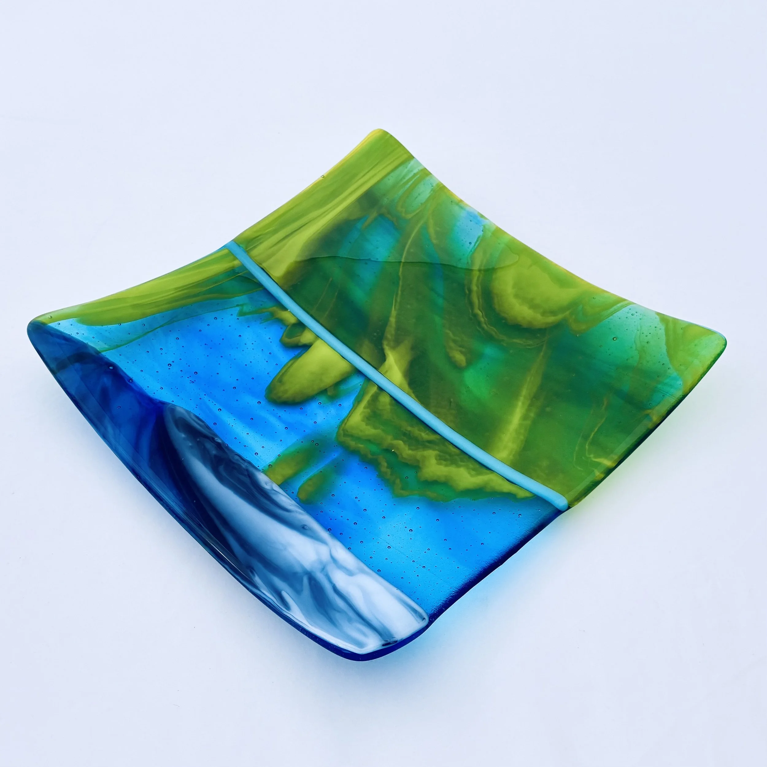 24 - CEREMONIAL  GLASS  PLATE  10"x10"  SOLD